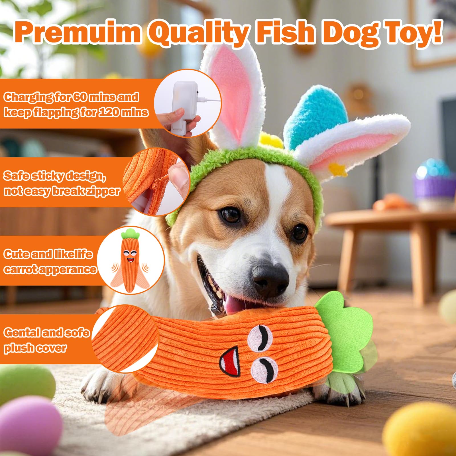 Foto 4 pulgar | Juguete Interactivo Para Perros Mity Rain Easter Carrot Para Perros - Venta Internacional.