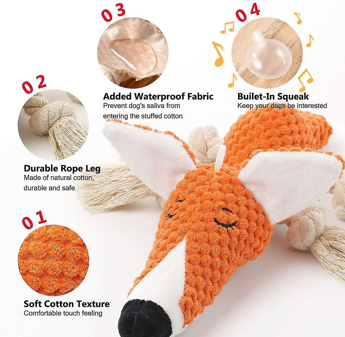 Foto 3 pulgar | Juguete De Peluche Para Perros, Juguetes Interactivos Para Perros Con Forma De Zorro De Peluche Para - Venta Internac