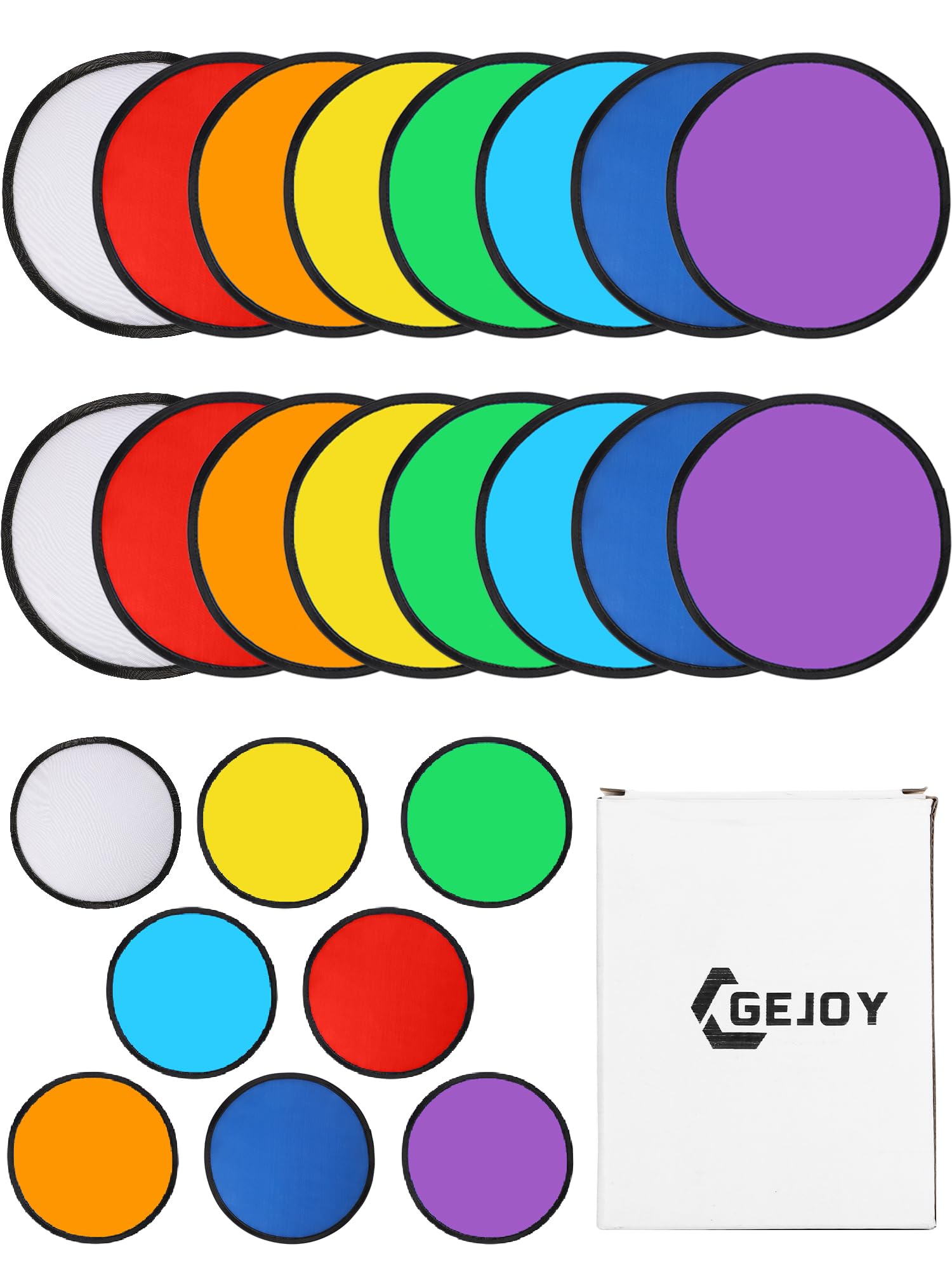Foto 3 pulgar | Juego De Ventiladores Plegables Con Forma De Disco Volador Gejoy, 24 Piezas, 8 Colores - Venta Internacional.