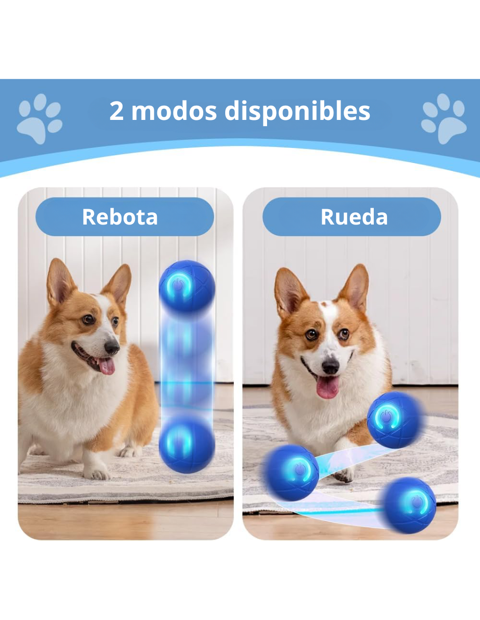 Foto 6 pulgar | Pelota Led Interactiva Para Mascotas Color Azul