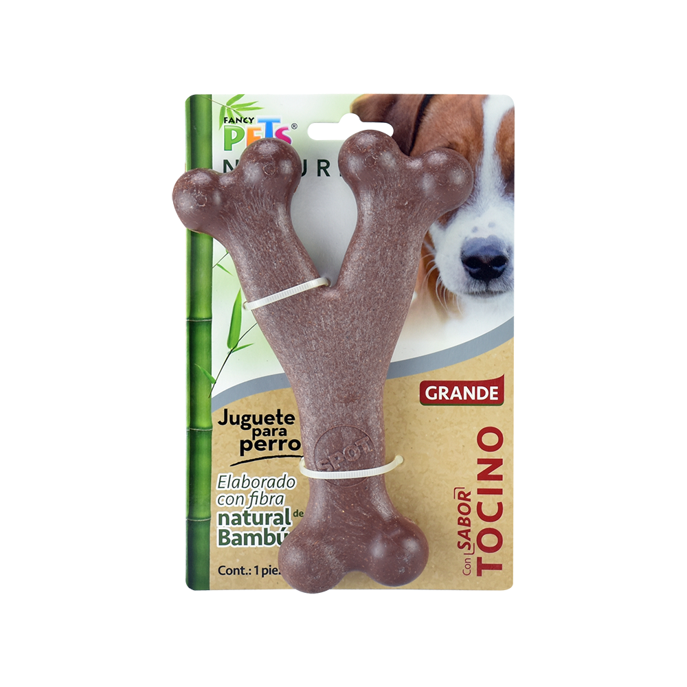 Foto 2 pulgar | Juguete Fancy Pets Hueso Triple de Bambú Sabor Tocino para Perro Tamaño Grande