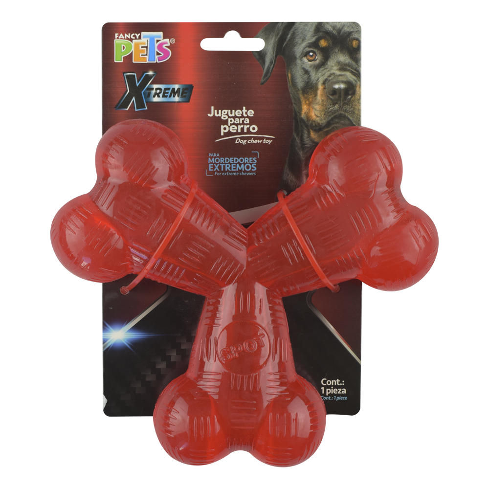 Foto 3 pulgar | Juguete Fancy Pets Xtreme FL9329 color Rojo Hueso Triple para Perro Tamaño Grande