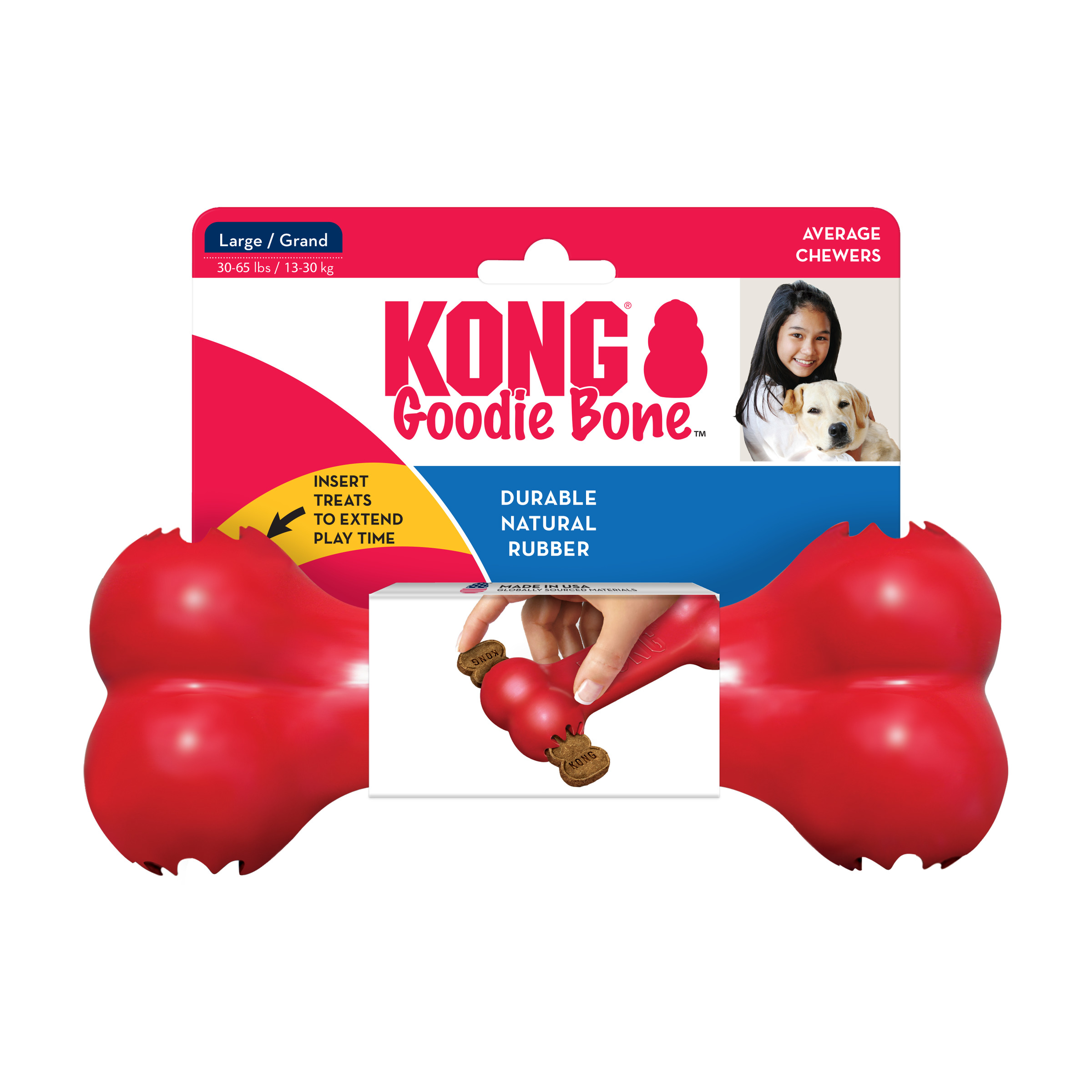 Hueso Clásico para Perro Kong color Rojo