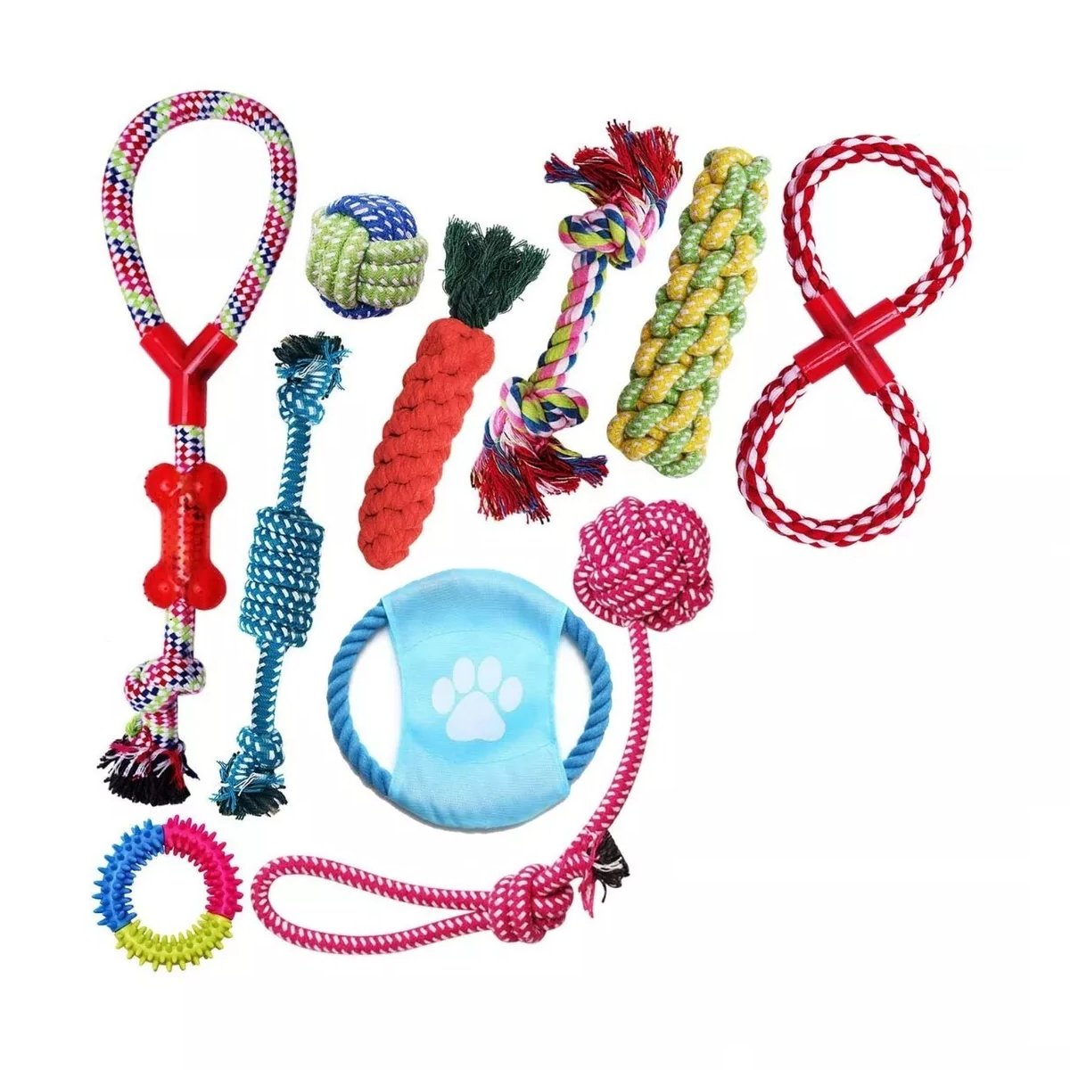 Foto 2 pulgar | Set Juguetes de Cuerda para Perro Eo Safe Imports Esi-7860 Multicolor 10 PZAS