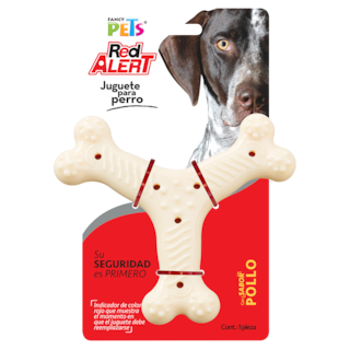 Foto 1 | Fancy Pets Red Alert Juguete Rojo Forma Hueso Triple Con Sabor A Pollo Para Perro