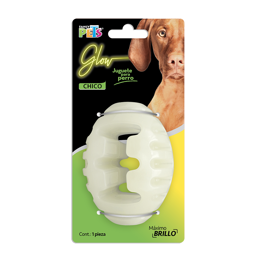 Fancy Pets Juguete Balón De Rugby Glow Para Perro Que Brilla En La Oscuridad Tamaño Chico