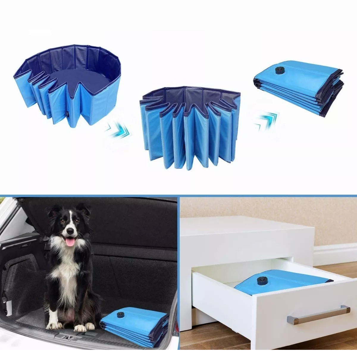 Foto 5 pulgar | Alberca Plegable Eo Safe Imports para Mascota 80 x 20 Cm Azul