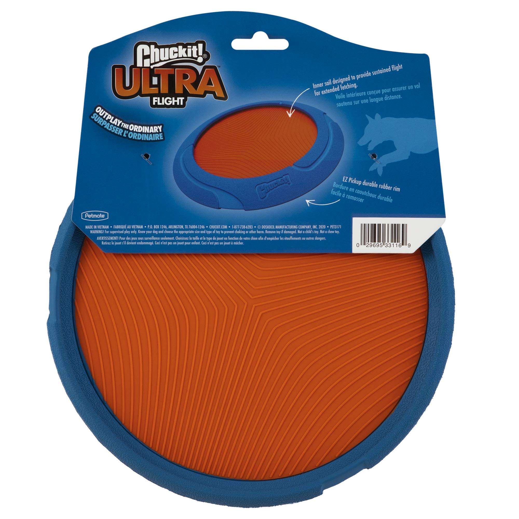 Foto 3 pulgar | Dog Fetch Toy Chuckit! Caucho Duradero Ultra Flight - Venta Internacional.