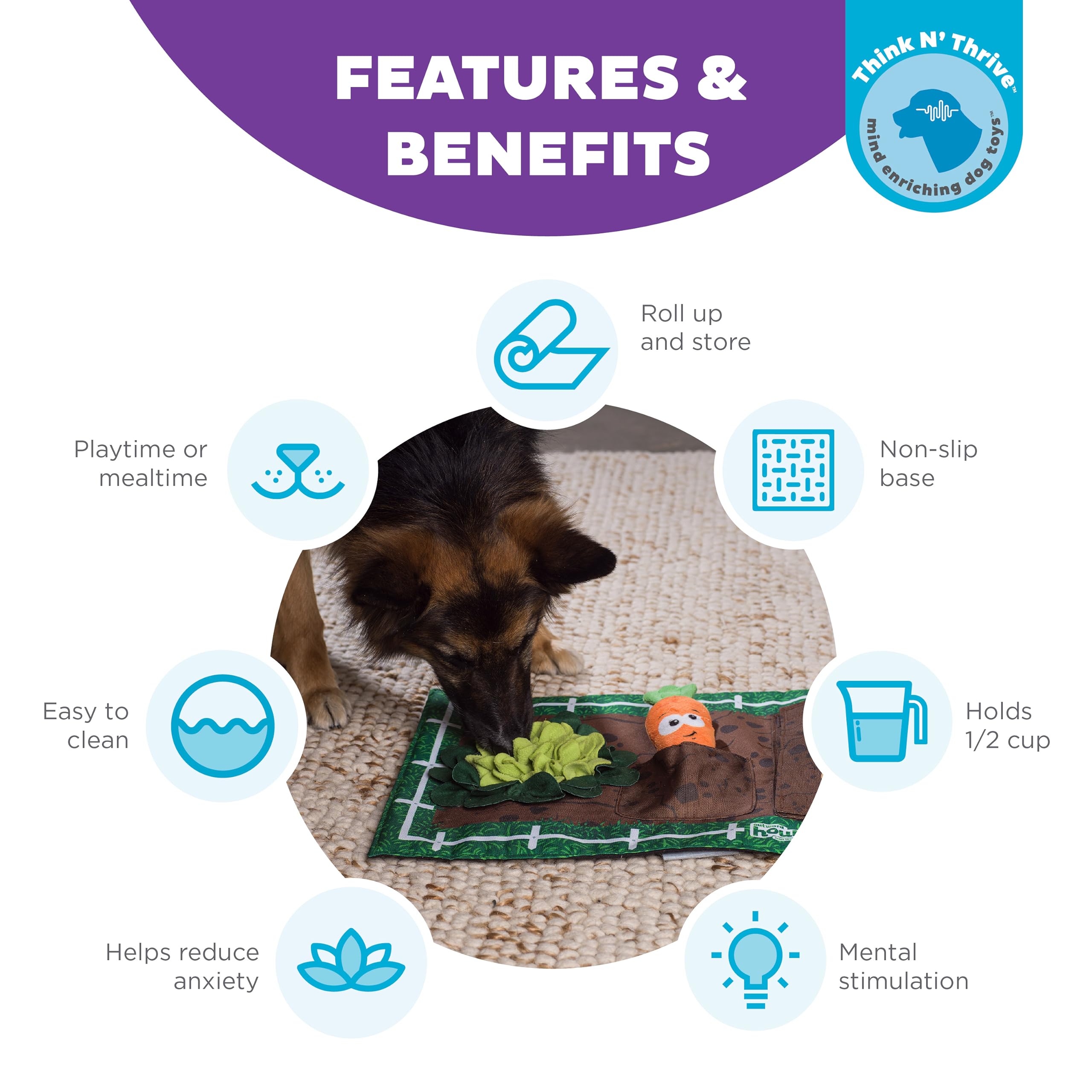 Foto 3 pulgar | Juguete Para Perros Outward Hound Nina Ottosson Activity Matz Garden Game - Venta Internacional.