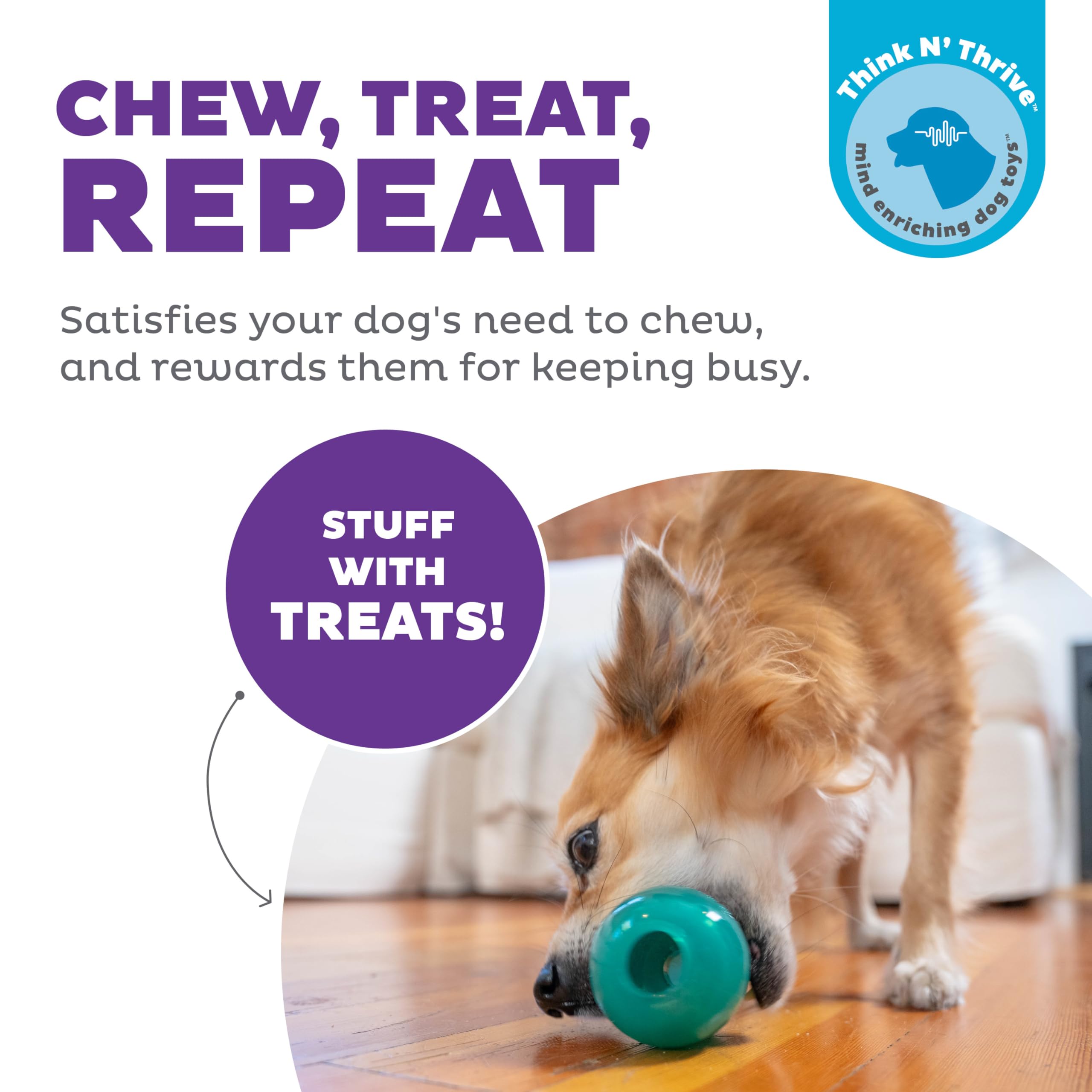 Foto 3 pulgar | Juguete Masticable Para Perros Outward Hound Double-tuff Treat Stuffer, Azul - Venta Internacional.