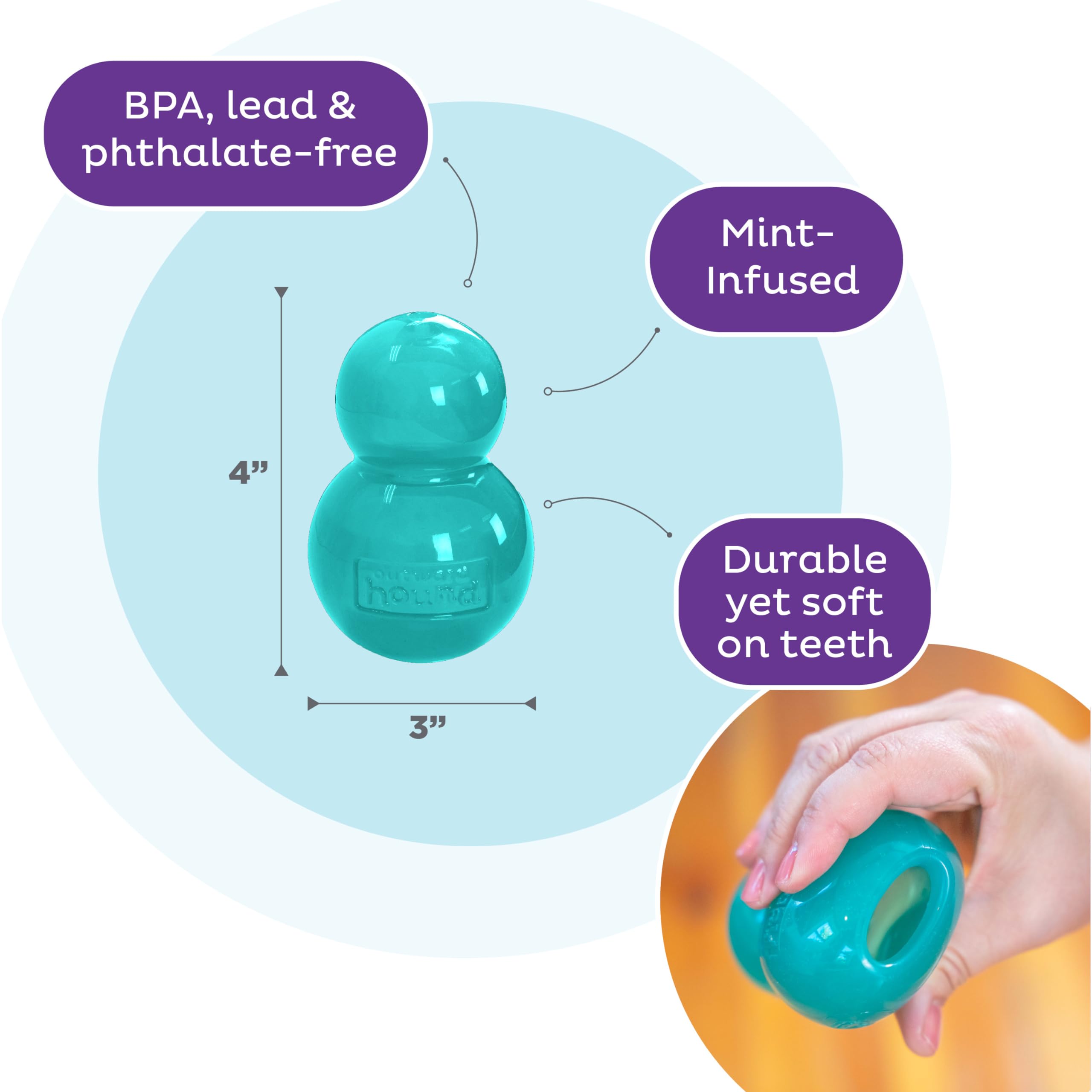 Foto 4 pulgar | Juguete Masticable Para Perros Outward Hound Double-tuff Treat Stuffer, Azul - Venta Internacional.