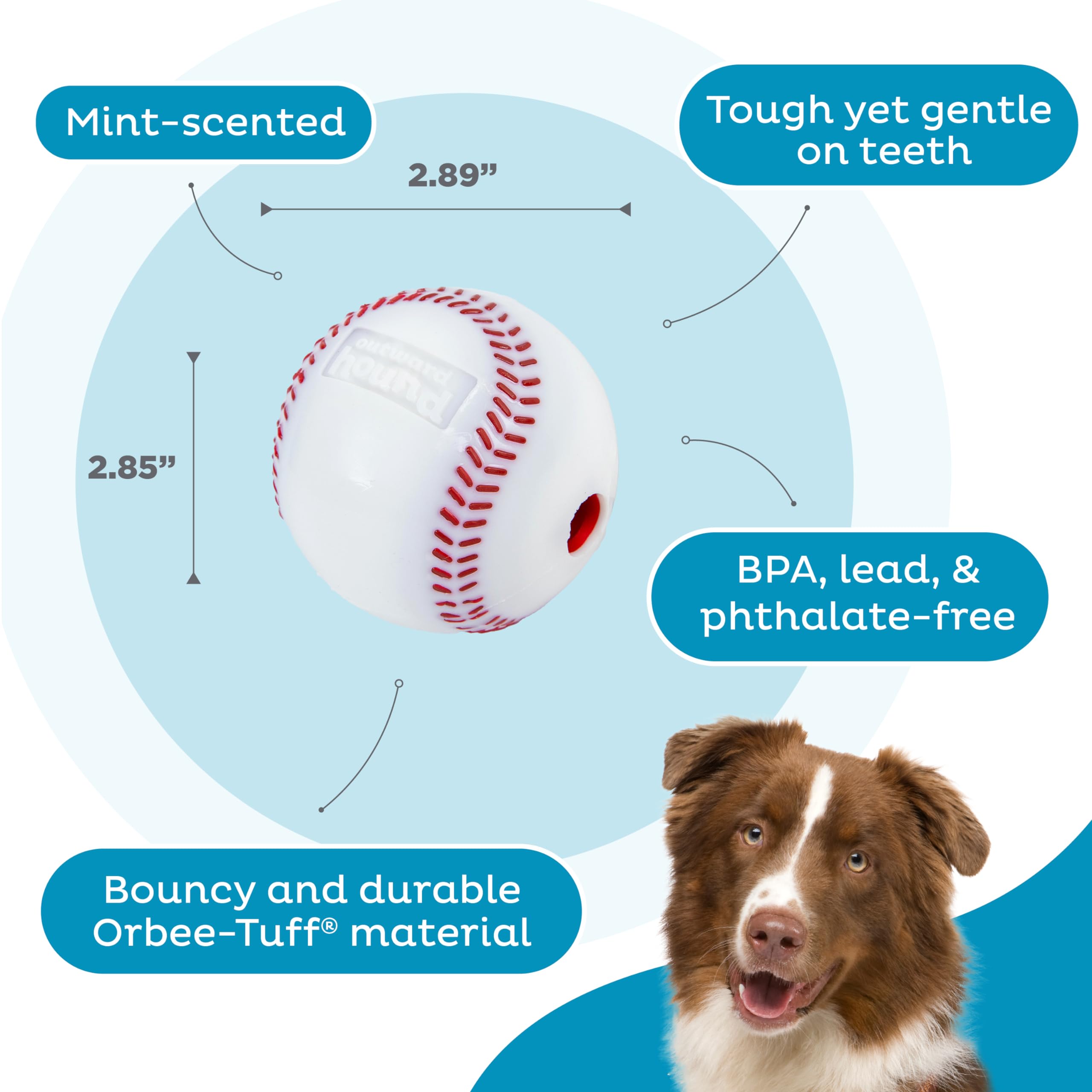 Foto 5 pulgar | Dog Toy Outward Hound Sport Ballz, Dispensador De Golosinas De Béisbol - Venta Internacional.