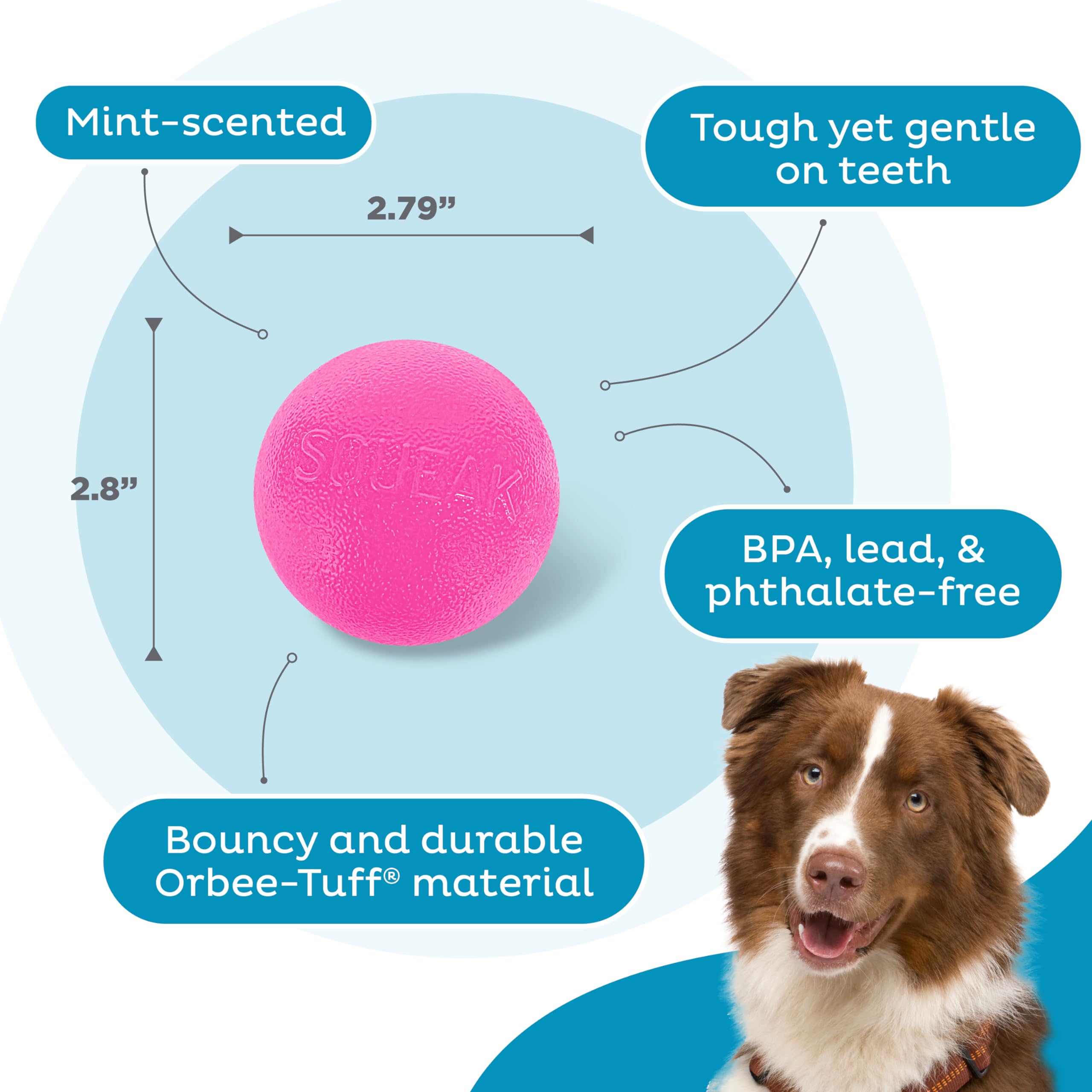 Foto 5 pulgar | Bola Chirriante Dog Fetch Toy Outward Hound Orbee-tuff, Rosa - Venta Internacional.