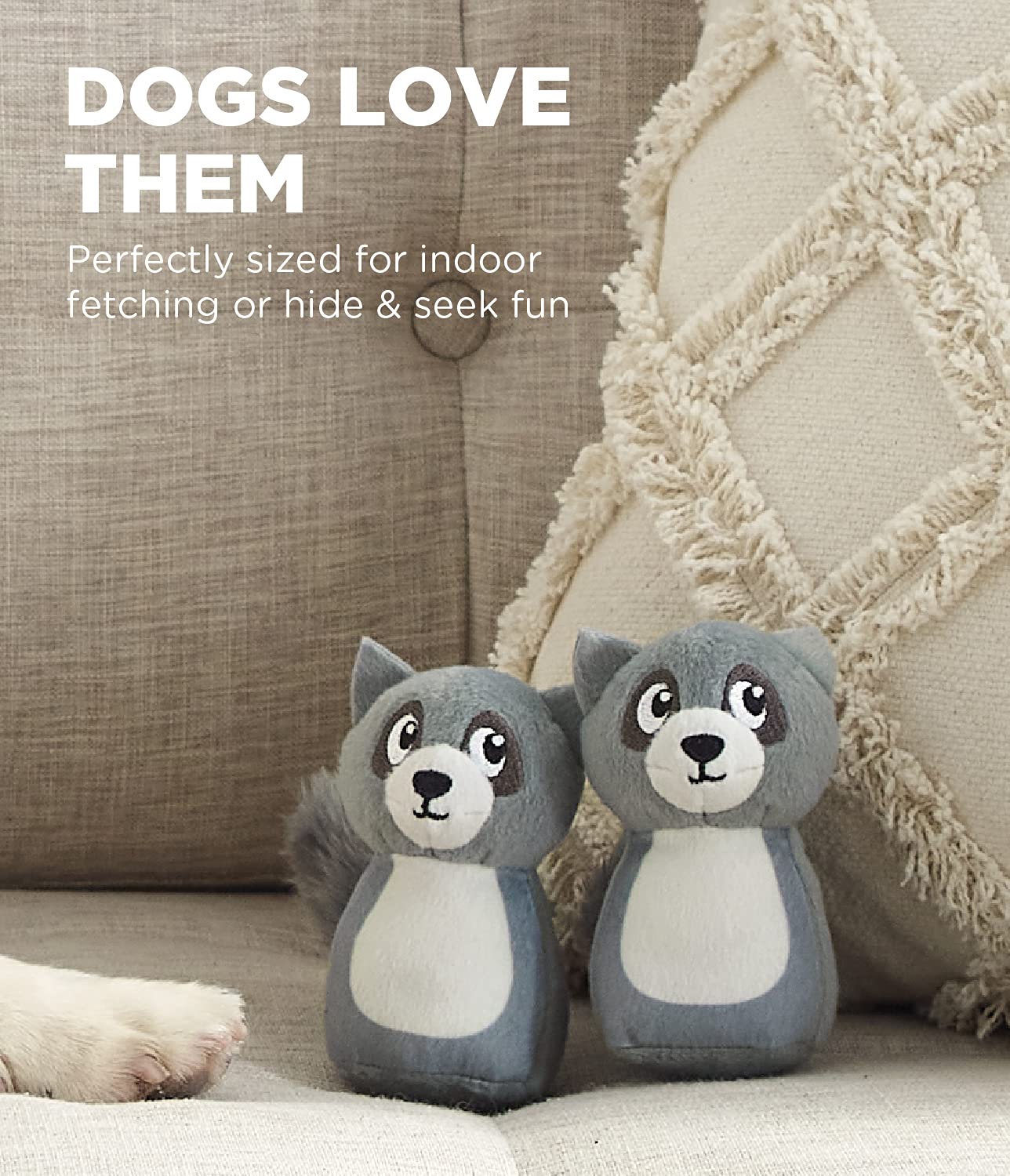 Foto 2 | Juguetes De Repuesto Para Perros Outward Hound Squeakin' Racoon, Paquete De 3 - Venta Internacional.