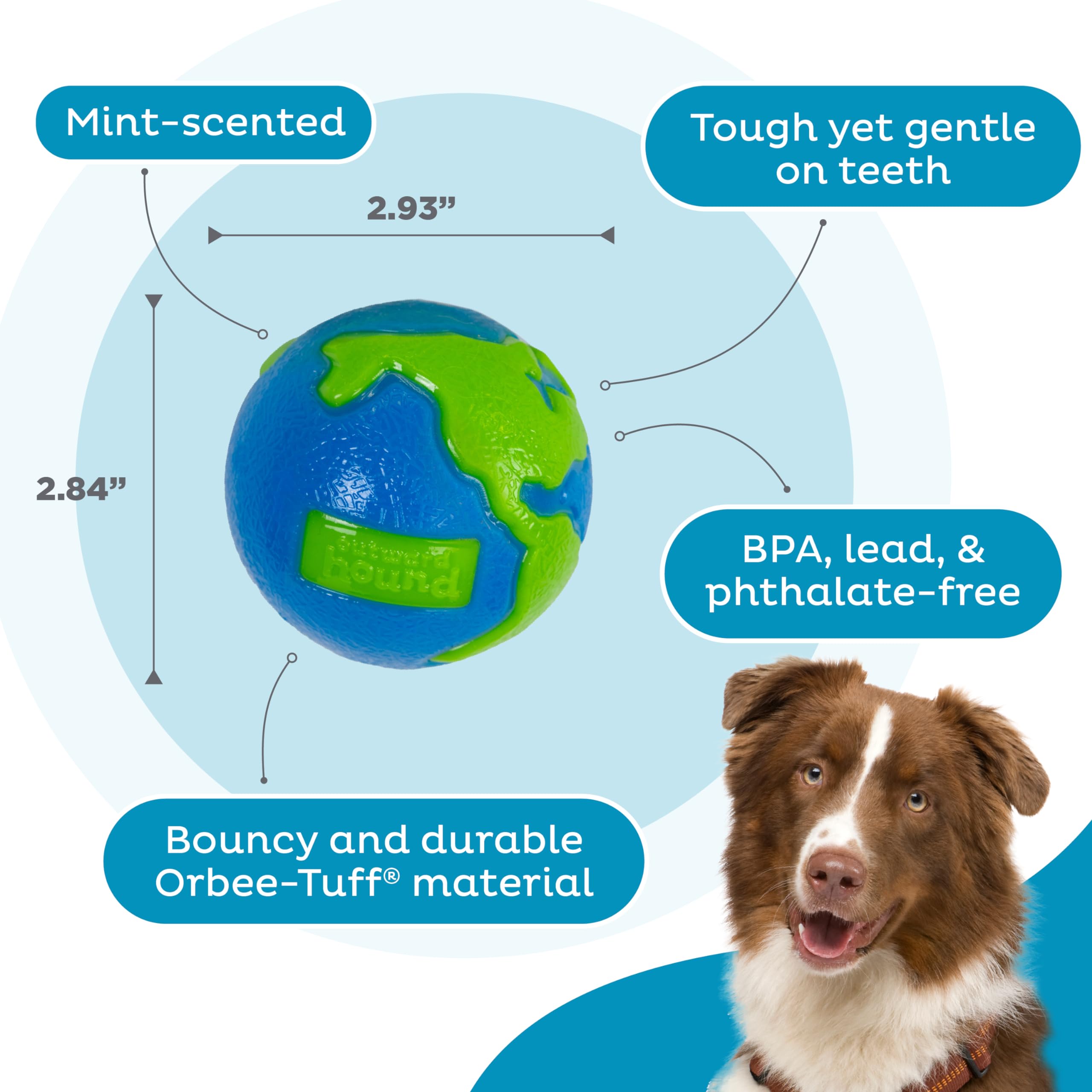Foto 5 pulgar | Juguete Para Perros Outward Hound Planet Dog Orbee-tuff Planet Ball - Venta Internacional.