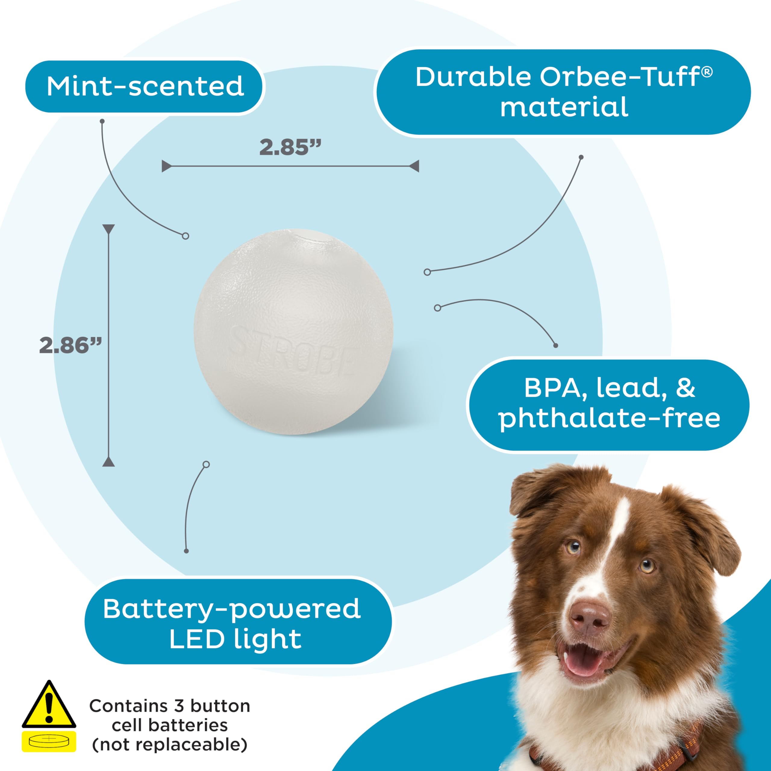 Foto 5 pulgar | Bola Estroboscópica Outward Hound Orbee-tuff De Juguete Para Perros Con Luz Led - Venta Internacional.