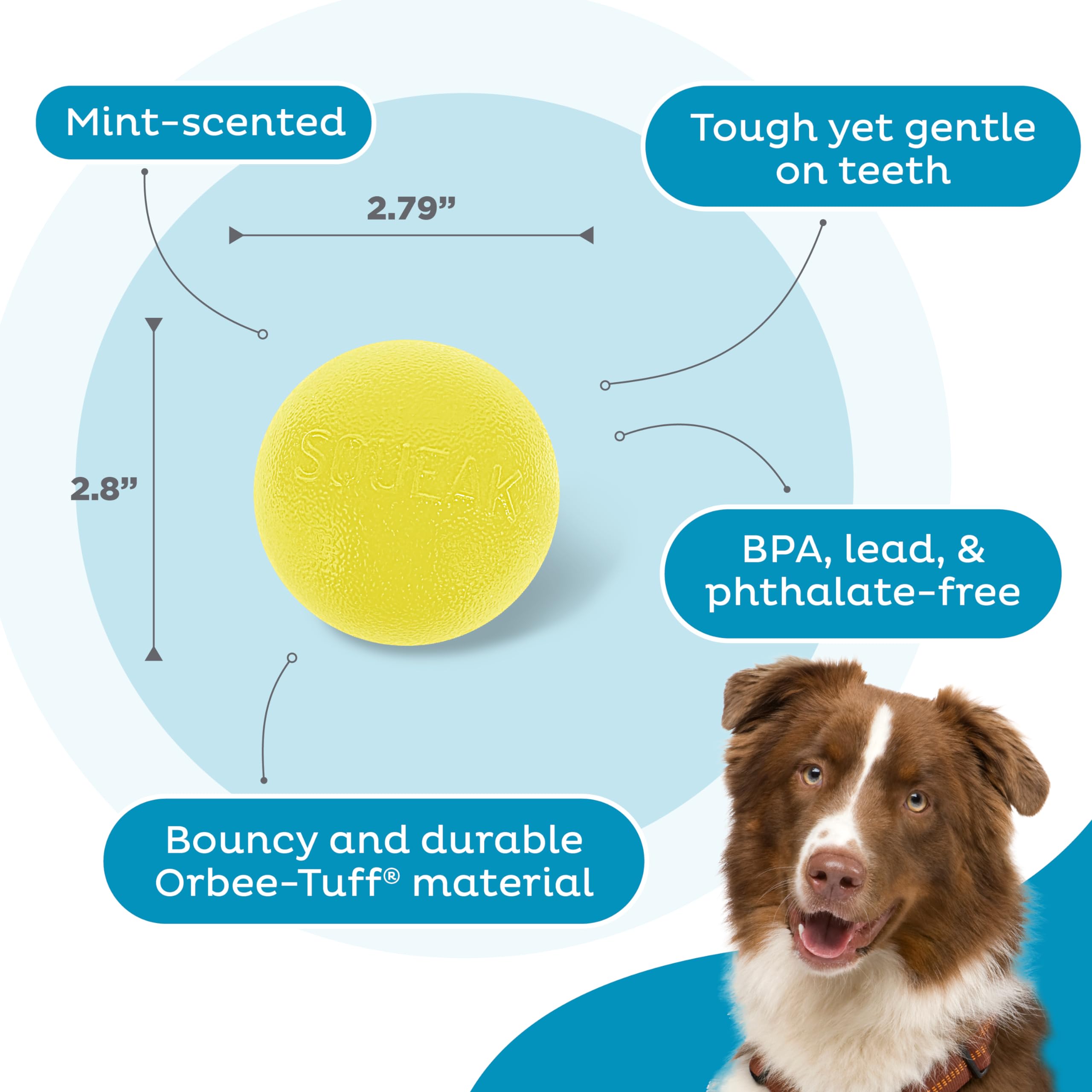 Foto 5 pulgar | Dog Fetch Toy Outward Hound Orbee-tuff Squeak Ball, Amarilla - Venta Internacional.