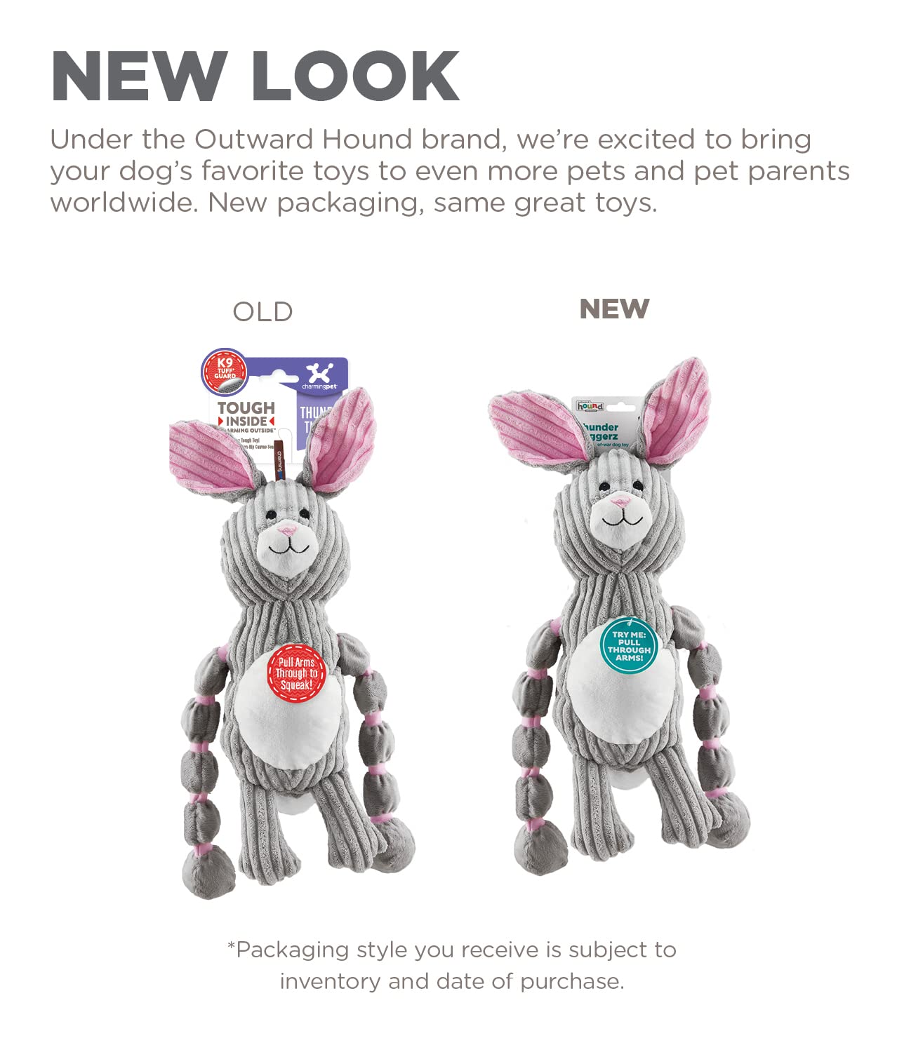 Foto 2 | Juguete Para Perros Outward Hound Thunda Tugga Bunny Plush & Squeaky - Venta Internacional.