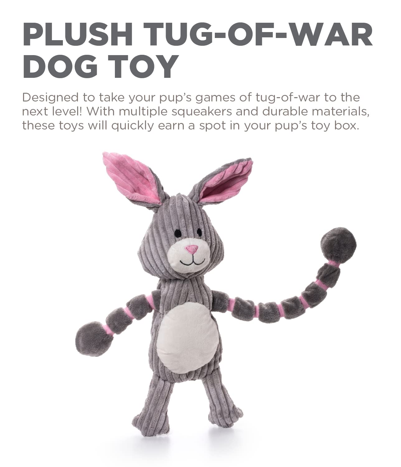 Foto 5 pulgar | Juguete Para Perros Outward Hound Thunda Tugga Bunny Plush & Squeaky - Venta Internacional.