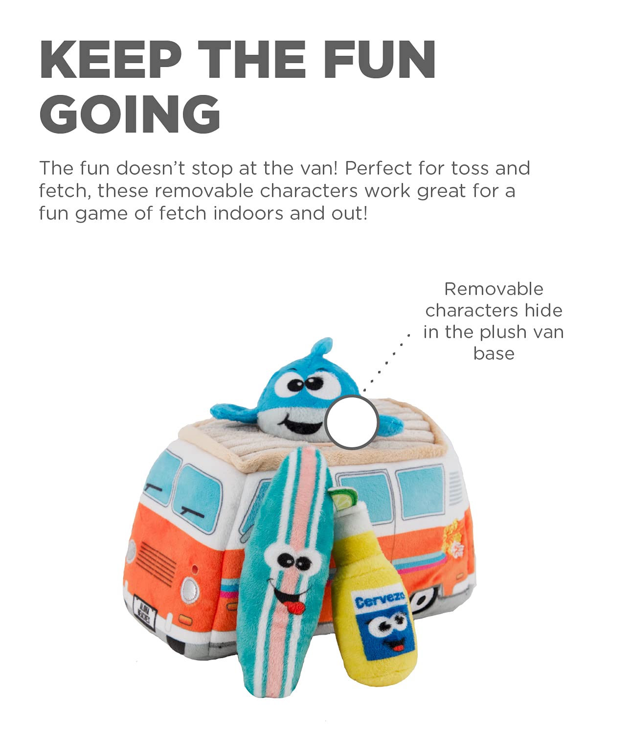 Foto 3 | Juguete De Peluche Para Perros Puzzle Outward Hound Hide A Surf Van - Venta Internacional.