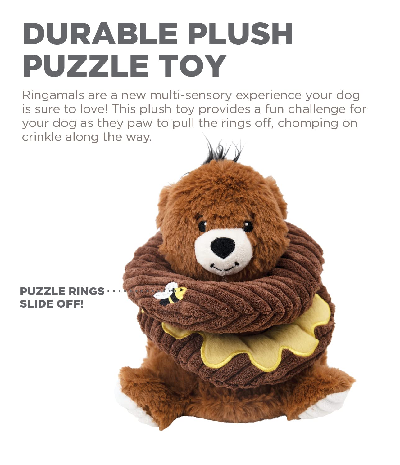 Foto 4 pulgar | Juguete De Peluche Para Perros Puzzle Outward Hound Ringamals Honey Bear - Venta Internacional.