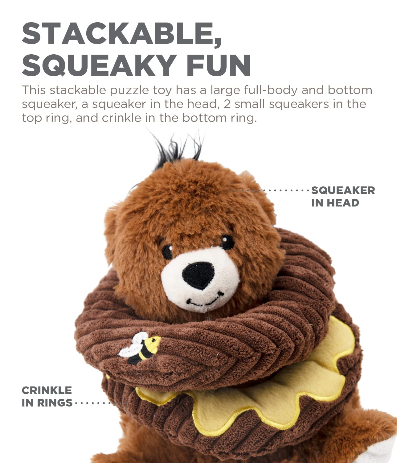 Foto 4 | Juguete De Peluche Para Perros Puzzle Outward Hound Ringamals Honey Bear - Venta Internacional.