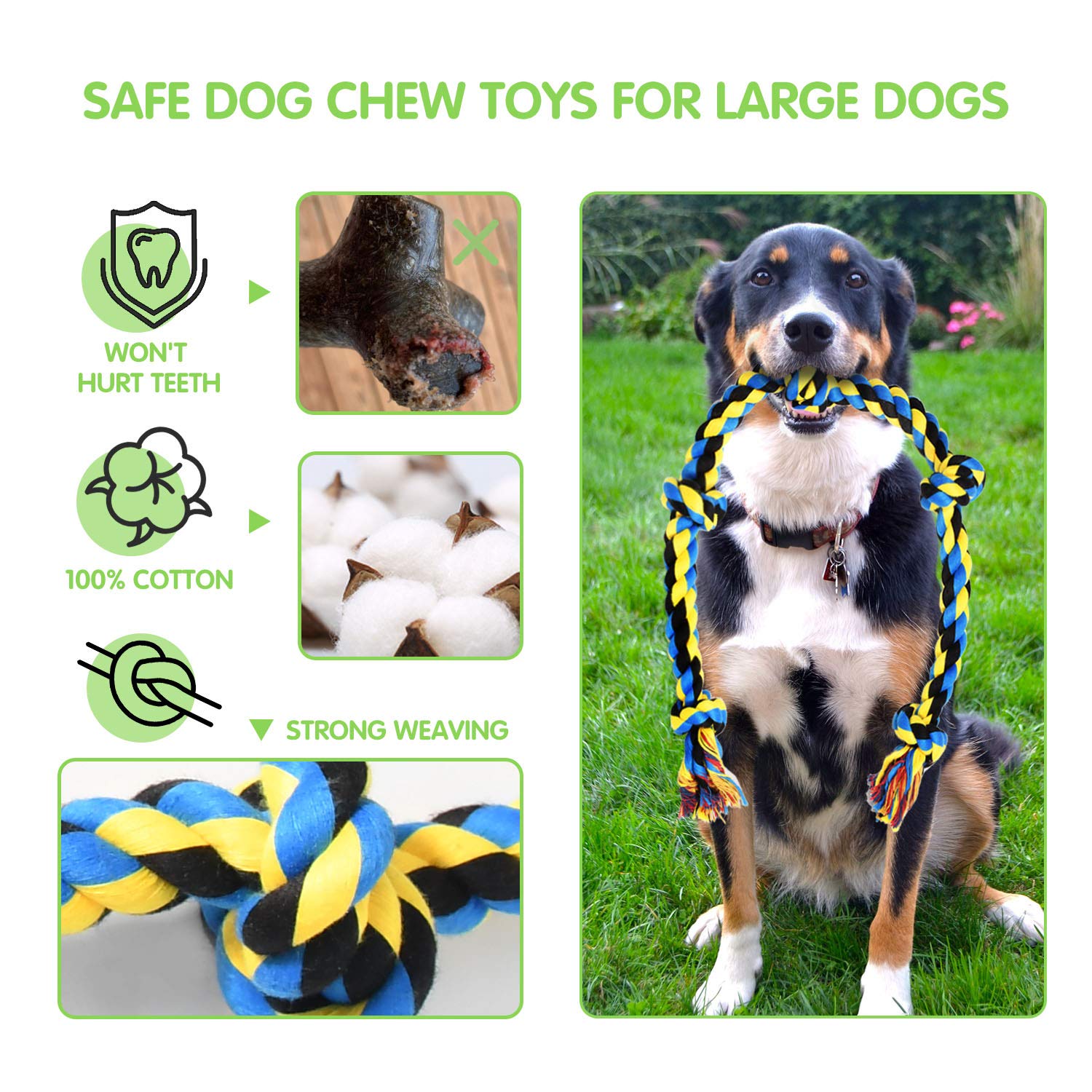 Foto 3 pulgar | Juego De Cuerdas Para Perros Tough Chew Para Masticadores Agresivos, Tamaño Grande - Venta Internacional.