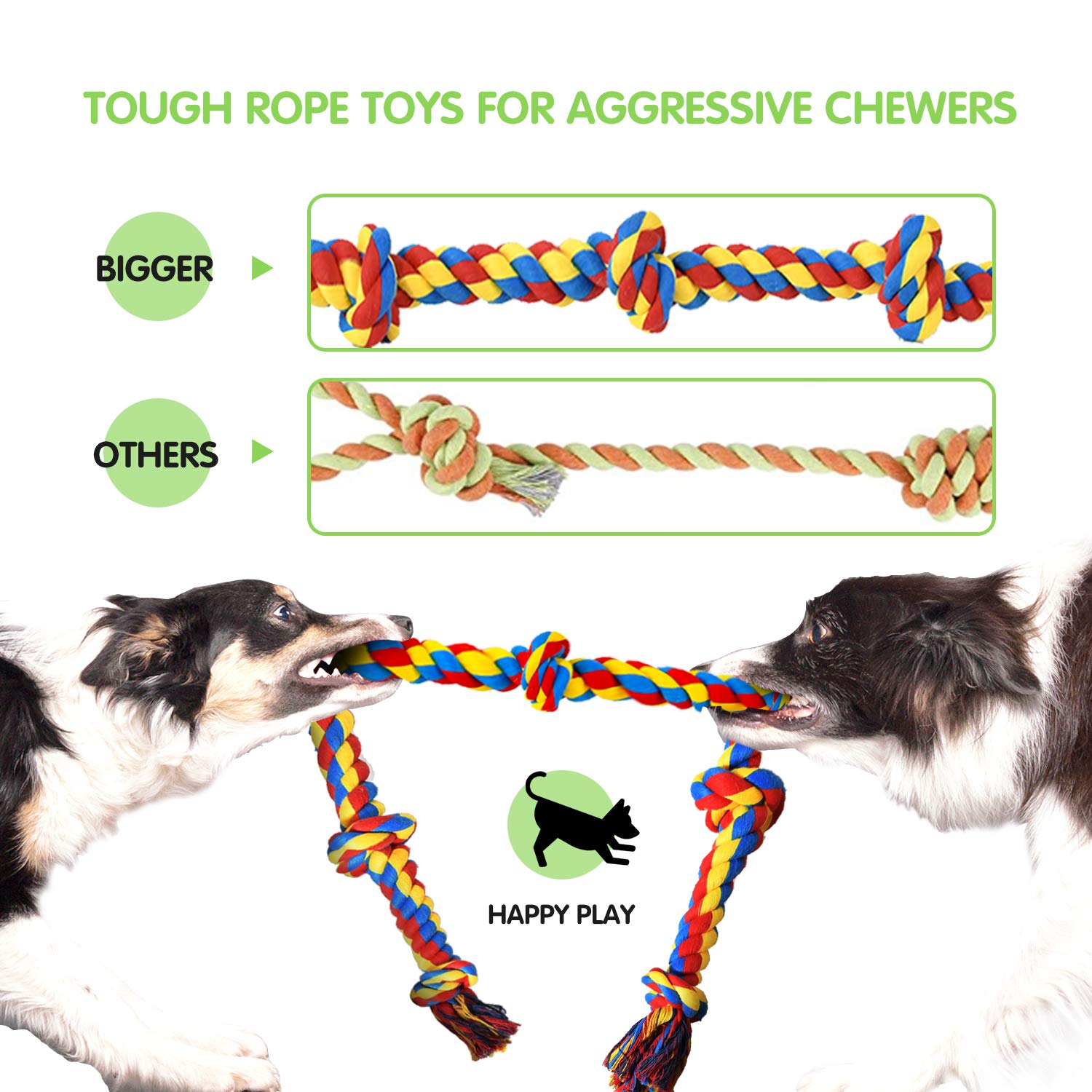 Foto 4 pulgar | Juego De Cuerdas Para Perros Tough Chew Para Masticadores Agresivos, Tamaño Grande - Venta Internacional.