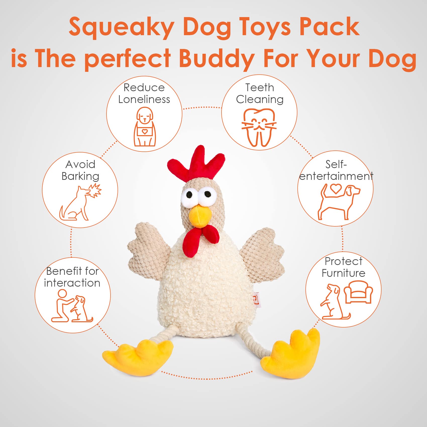 Foto 5 pulgar | Juguetes Para Perros Eheyciga Para Perros Pequeños Squeaky Turkey & Jiraffe - Venta Internacional.