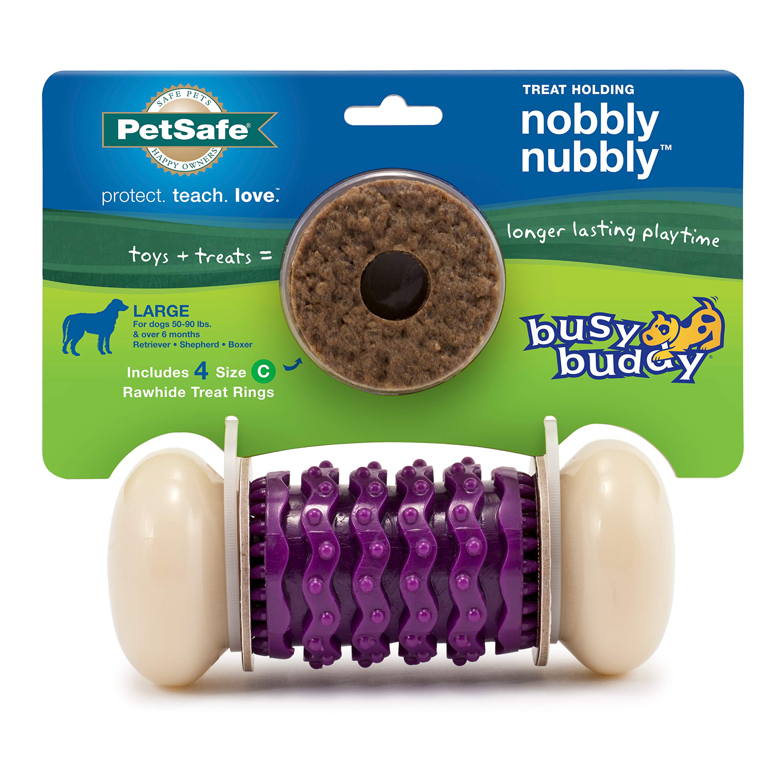 Soporte Para Golosinas Petsafe Busy Buddy Nobbly Nubbly Para Juguetes Para Perros, Tamaño Grande - Venta Internacional.