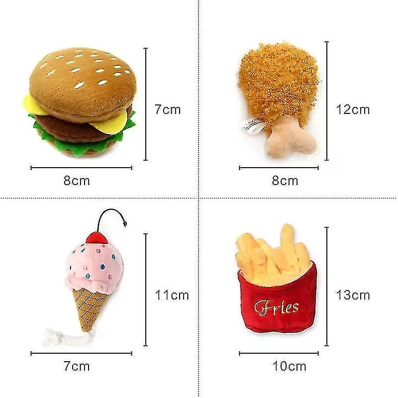 Foto 4 pulgar | Juguete Suave De Peluche Para Perros Con Forma De Hamburguesa Con Forma De Patatas Fritas - Venta Internacional.