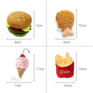 Foto 3 | Juguete Suave De Peluche Para Perros Con Forma De Hamburguesa Con Forma De Patatas Fritas - Venta Internacional.