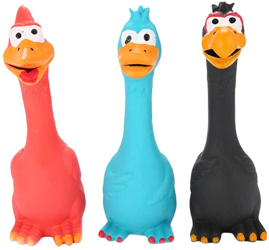 Foto 2 pulgar | Juguete Rubber Squeak Chicken Para Perros Jieyou, 3 Unidades - Venta Internacional.