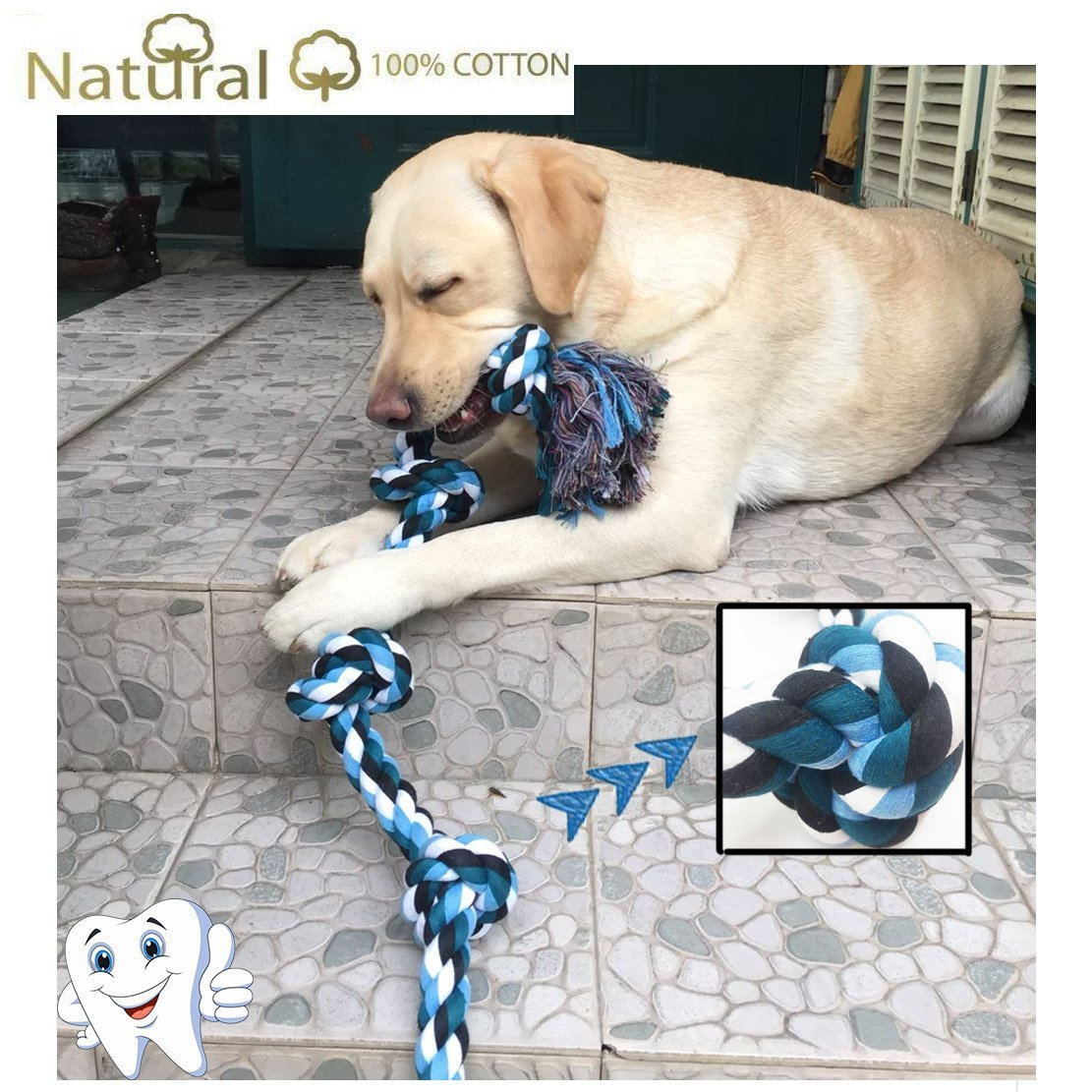 Foto 4 pulgar | Juguete De Cuerda Para Perros Sanlin Beans Xxl De 36 Pulgadas Para Perros Grandes Y Fuertes - Venta Internacional.