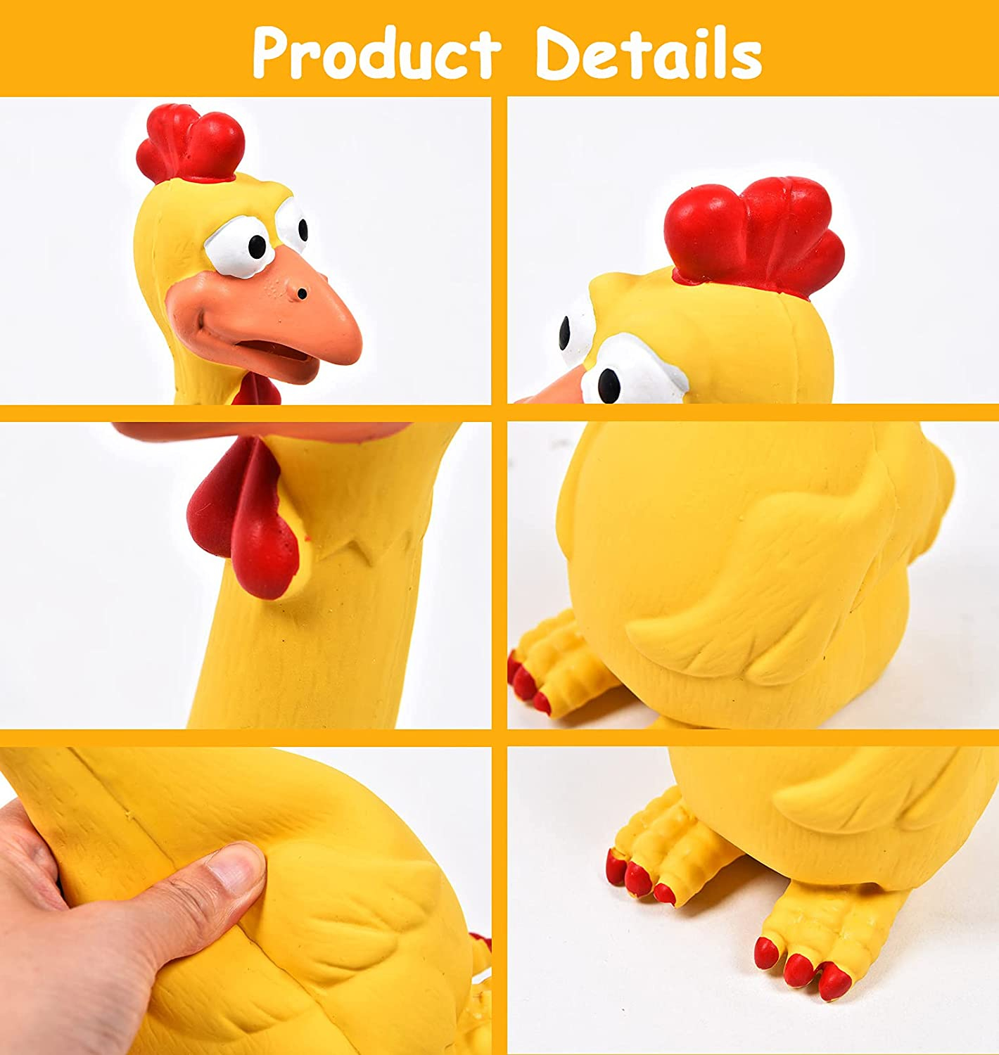 Foto 3 pulgar | Bolso De Fútbol Huoguo Rubber Chicken Squeaky Play Fetch De Horse Toy - Venta Internacional.