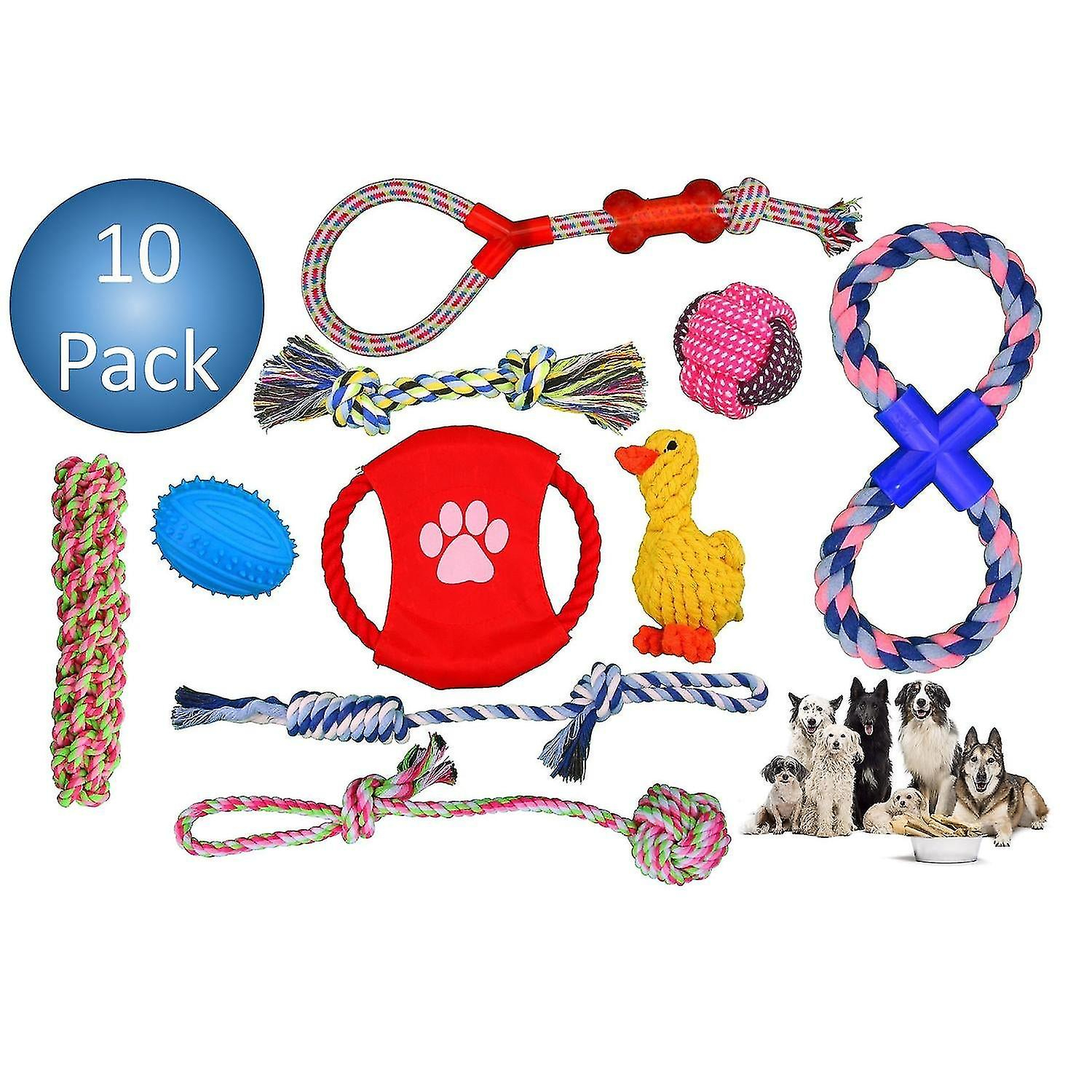 Foto 2 pulgar | Dog Toys Huoguo, Paquete De 10 Unidades Para Perros Grandes, Juguetes Duraderos Para Masticar - Venta Internacional.