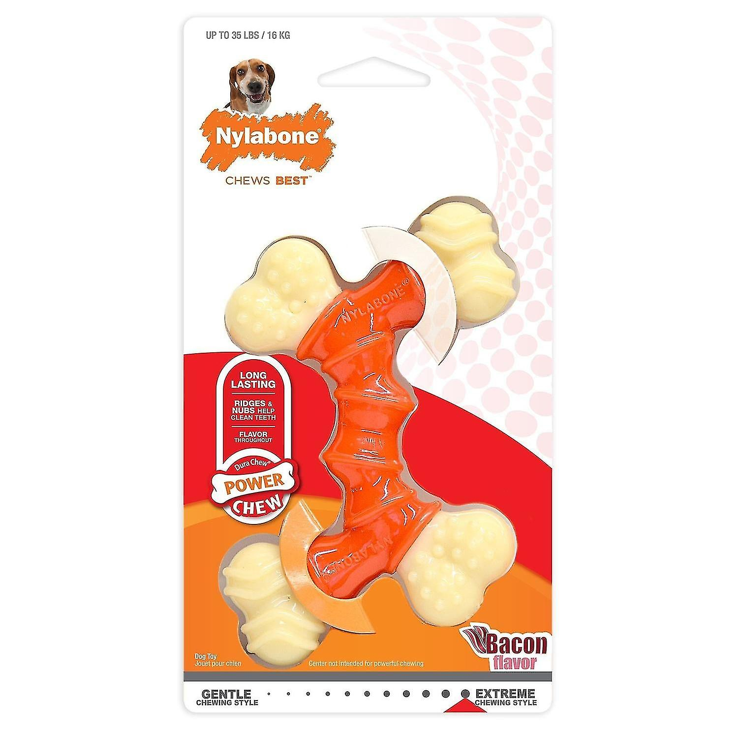 Foto 2 pulgar | Juguete Para Perros Huoguo Dura Chew Double Bend Wolf Con Sabor A Tocino - Venta Internacional.