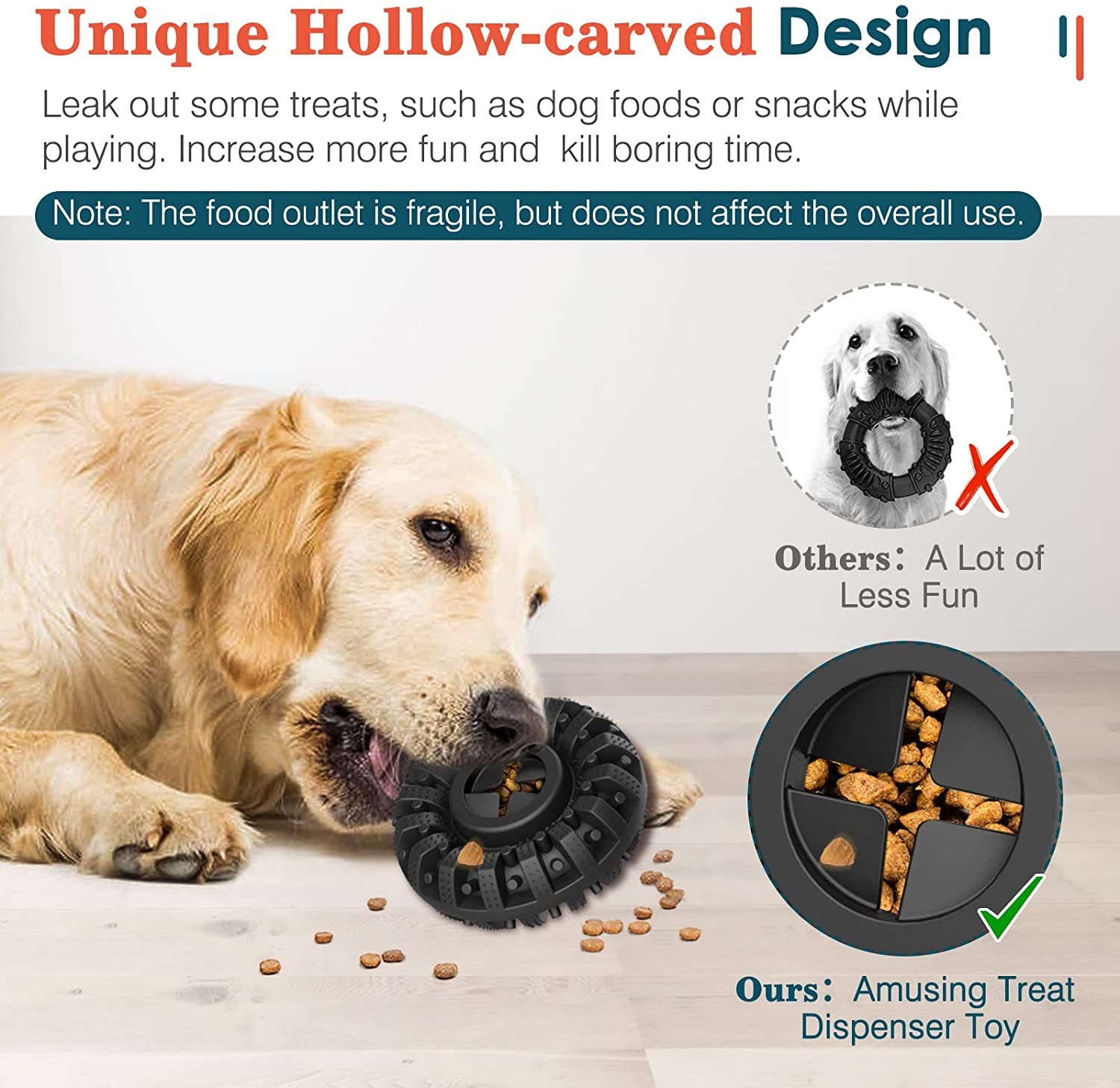 Foto 5 pulgar | Dispensador De Golosinas De Caucho Natural Jieyou Para Perros, Color Negro - Venta Internacional.