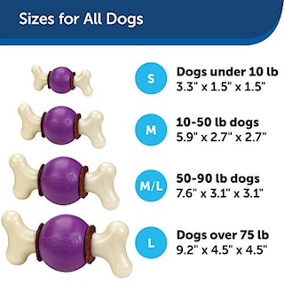 Foto 5 | Juguete Para Perros Petsafe Busy Buddy Bouncy Bone Con Anillos Para Golosinas, Color Morado - Venta Internacional.