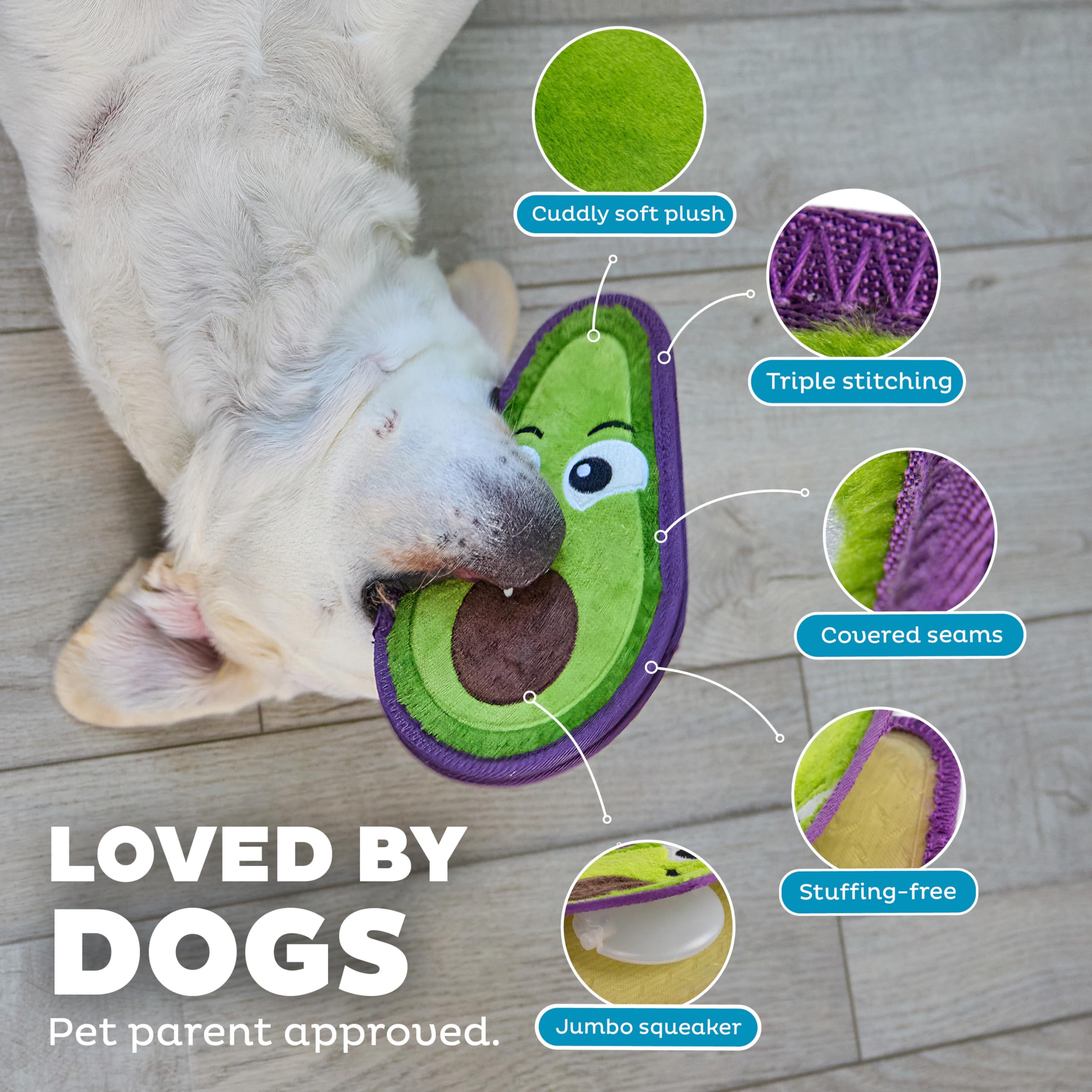Foto 5 pulgar | Juguete Para Perros Outward Hound Tough Skinz Durable Squeaky Avocado - Venta Internacional.