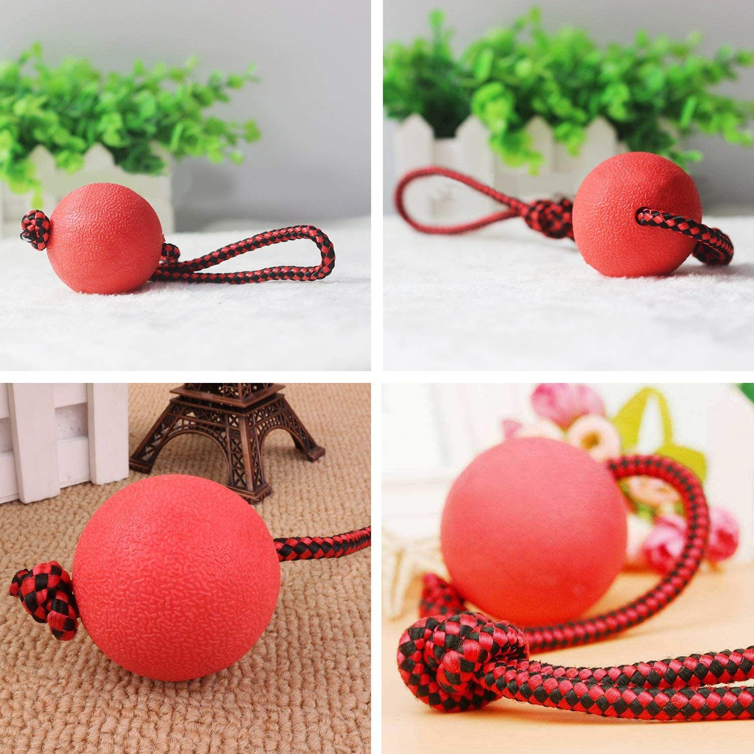 Foto 5 pulgar | Pelota De Cuerda Jieyou Para Perros, Goma Elástica Natural, 3 Unidades - Venta Internacional.