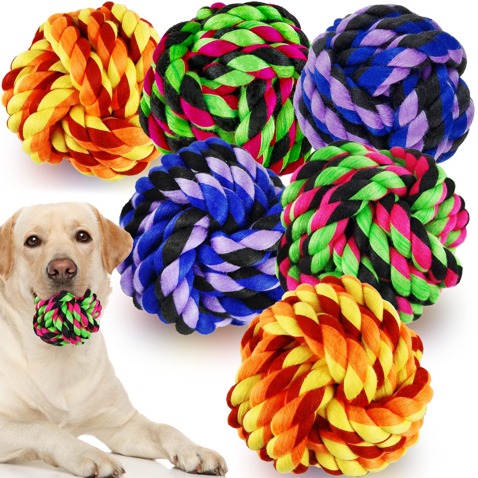 Foto 2 pulgar | Dog Chew Toys Losfong, Paquete De 6 Bolas De Cuerda De Algodón Para Perros Grandes - Venta Internacional.