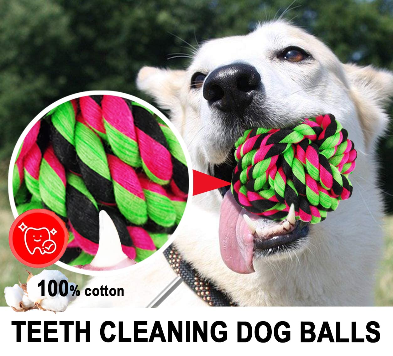 Foto 5 pulgar | Dog Chew Toys Losfong, Paquete De 6 Bolas De Cuerda De Algodón Para Perros Grandes - Venta Internacional.