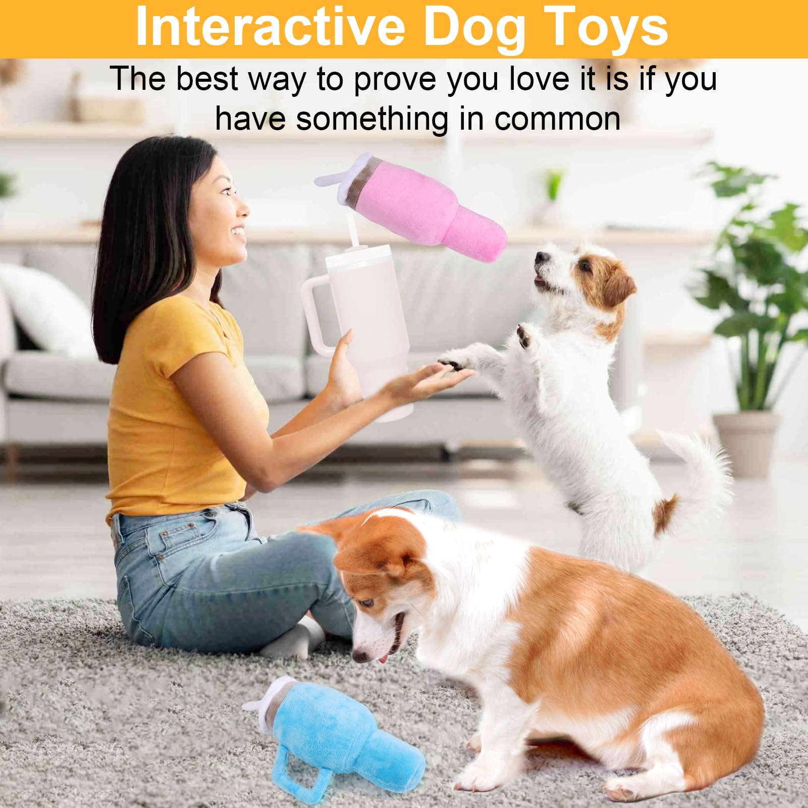 Foto 3 pulgar | Divertido Vaso Dog Toy Mity Rain Con Asa Y Bola Chirriante - Venta Internacional.