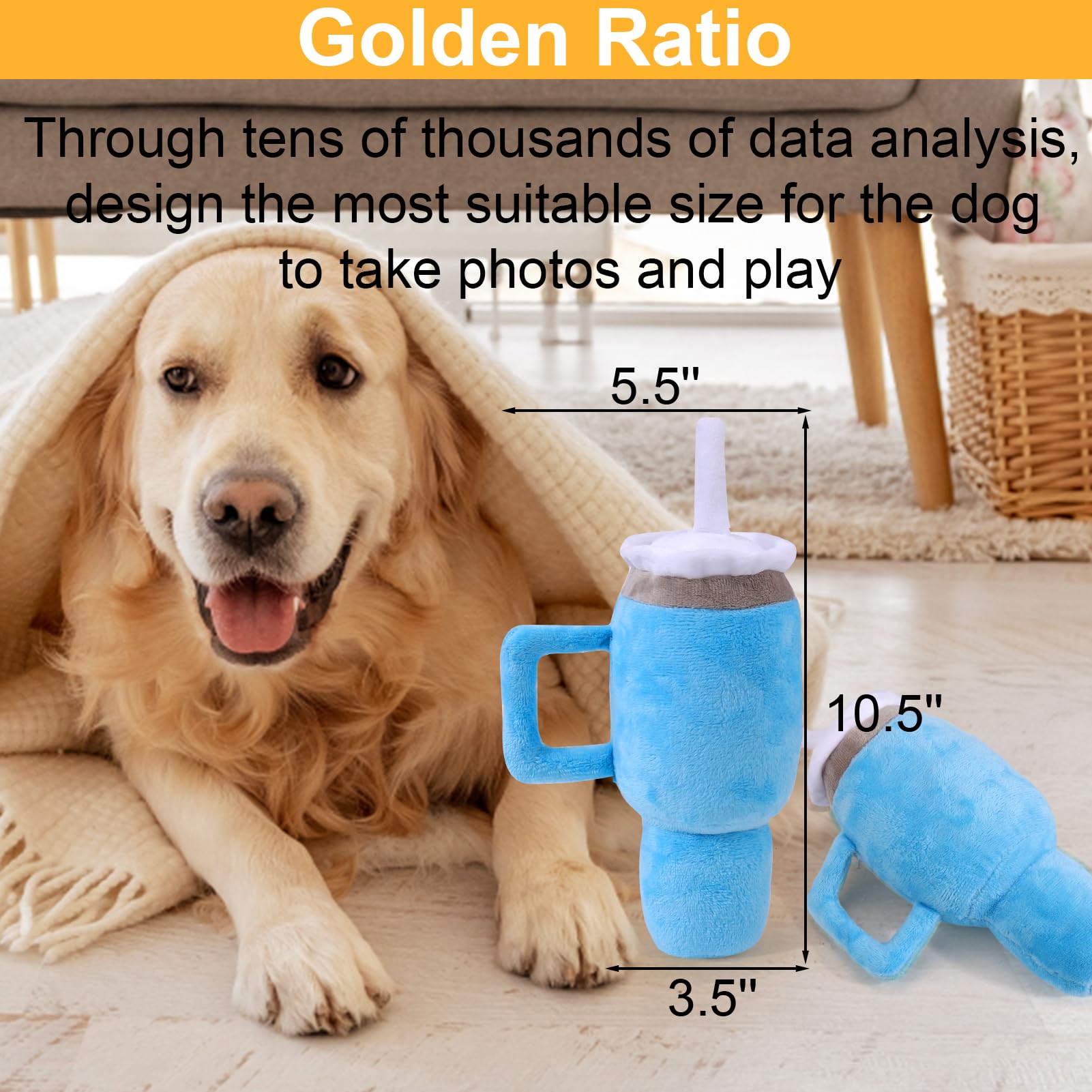 Foto 7 pulgar | Divertido Vaso Dog Toy Mity Rain Con Asa Y Bola Chirriante - Venta Internacional.