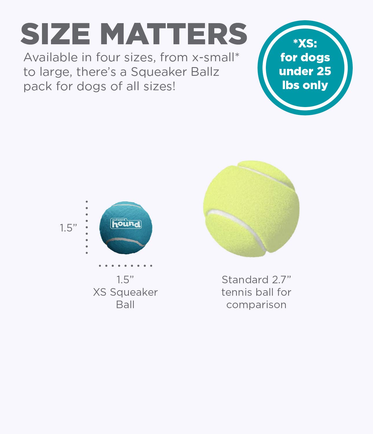 Foto 4 pulgar | Juguete Para Perros Outward Hound Squeaker Ballz Fetch, Talla Xs, Paquete De 4 - Venta Internacional.