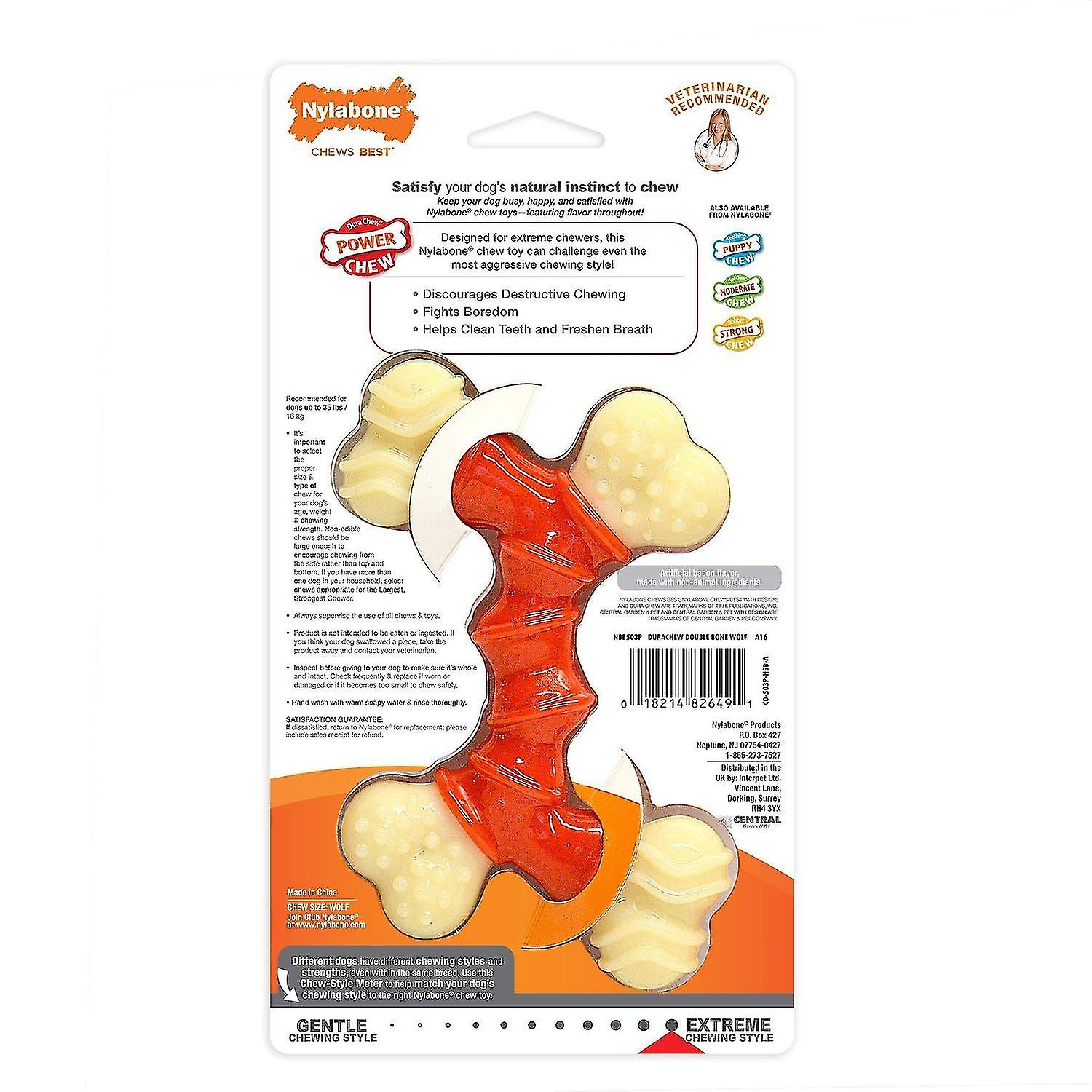 Foto 2 | Juguete Para Perros Huoguo Dura Chew Double Bend Wolf, Totalmente Natural - Venta Internacional.