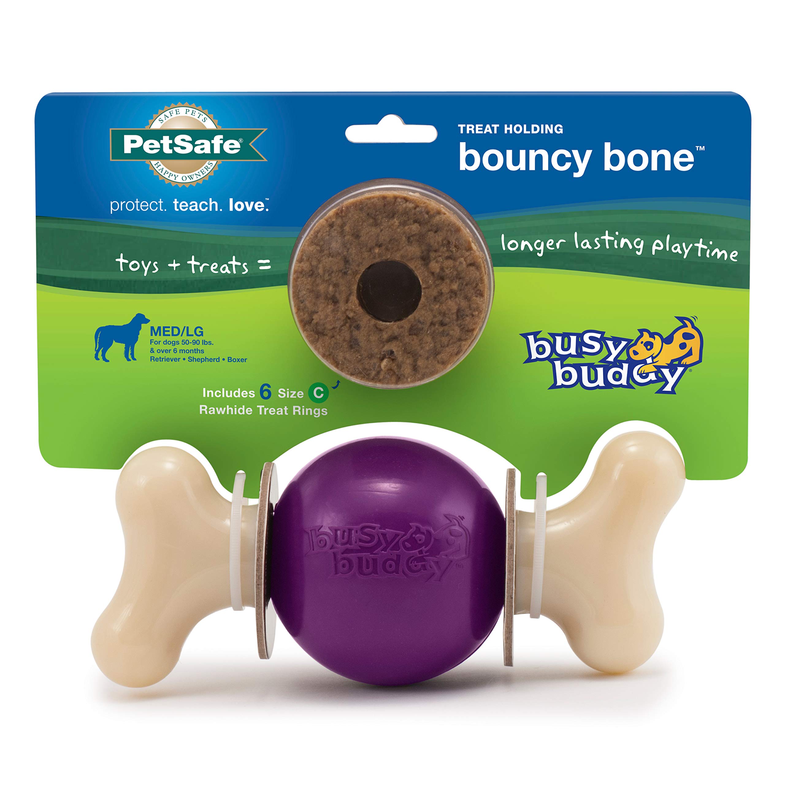 Foto 2 pulgar | Toy Petsafe Busy Buddy Bouncy Bone Para Perros, Color Morado M/l - Venta Internacional.