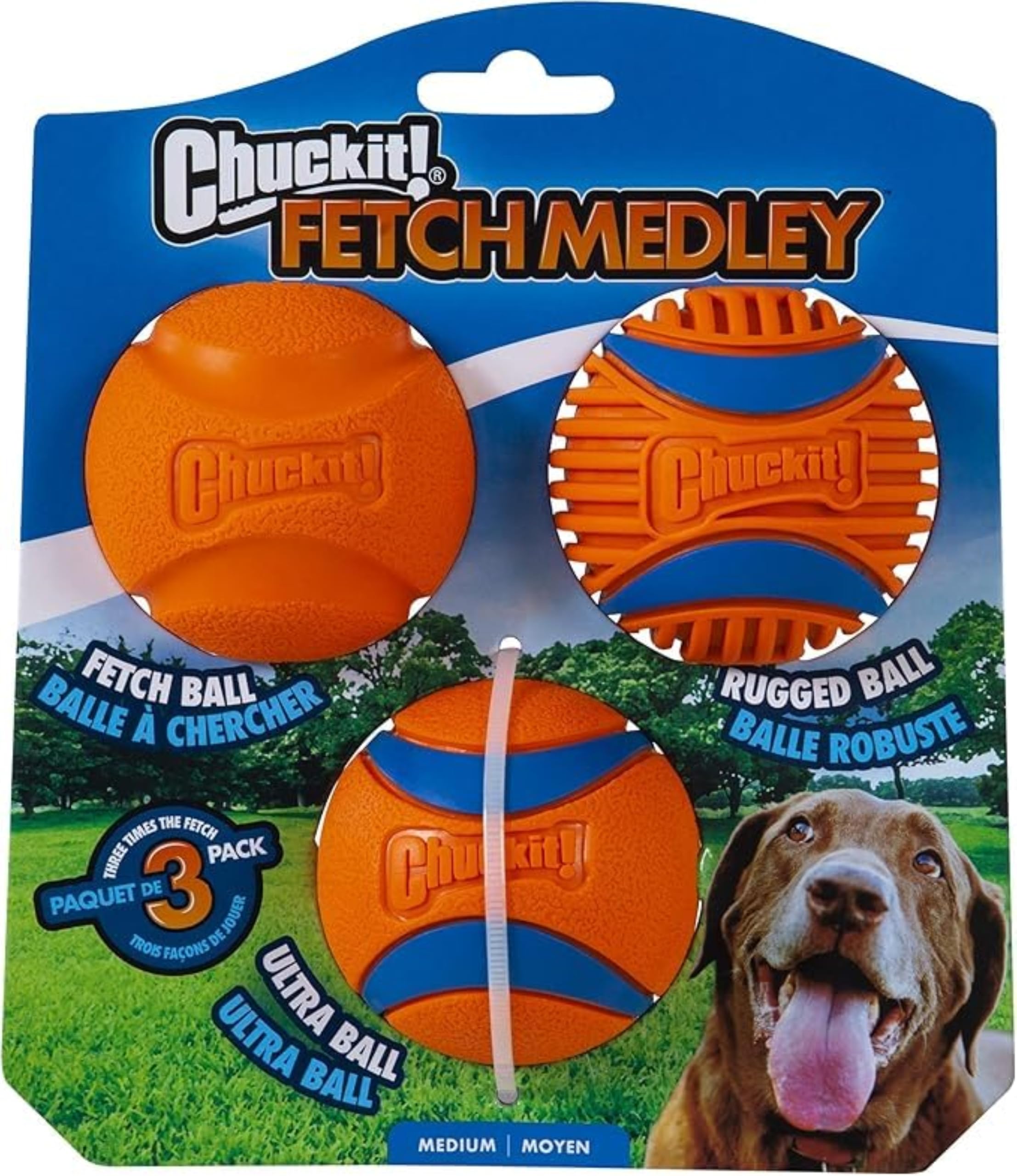 Foto 2 pulgar | Set Fetch Ball, Chuckit! Dog Medley, Paquete De 3 Unidades, Tamaño Mediano, Con Ultra Ball - Venta Internacional.