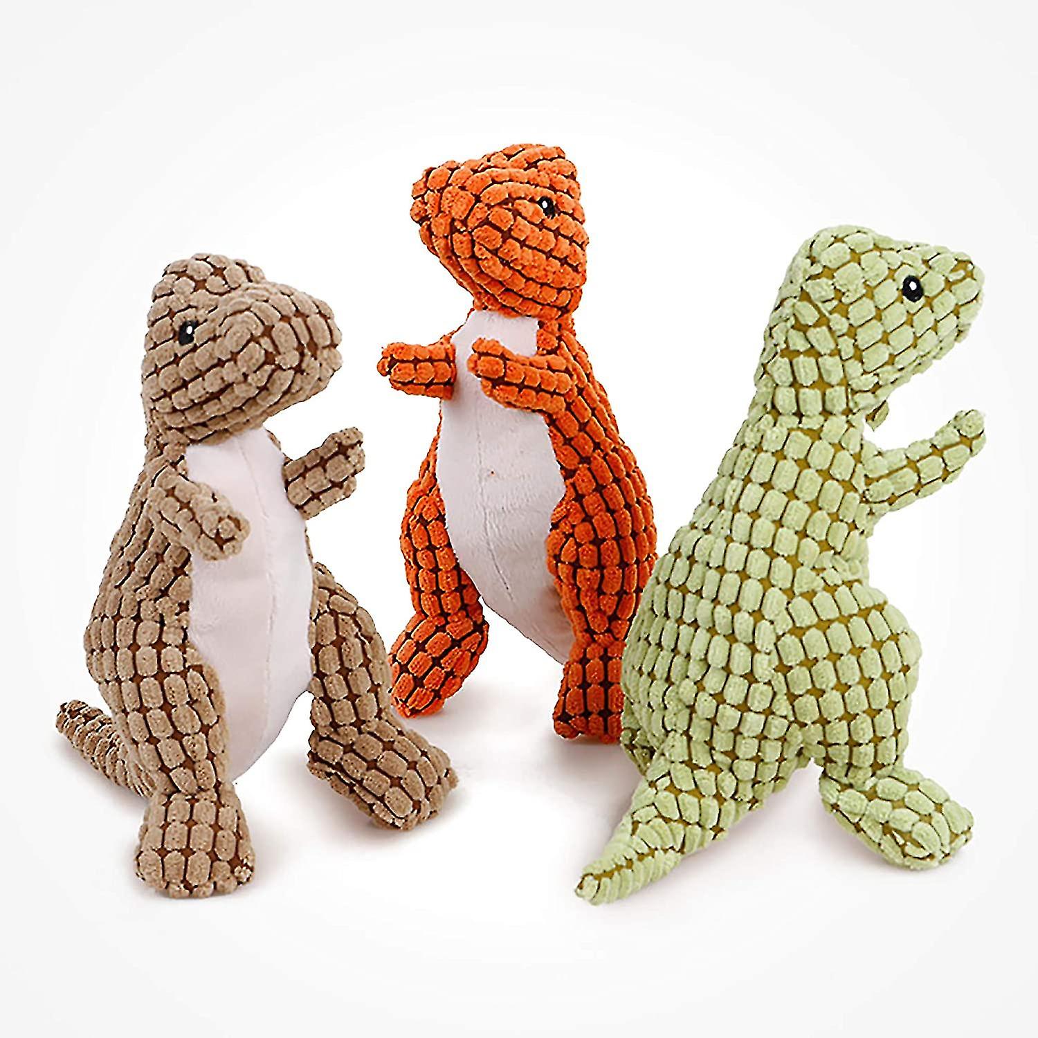 Juguetes Masticables Para Perros, Paquete De 3 Dinosaurios De Peluche, Indestructibles - Venta Internacional.